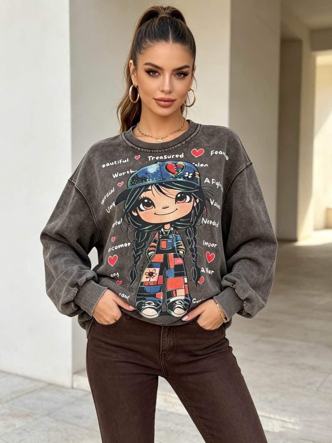 Oversized Printed Sweatshirt