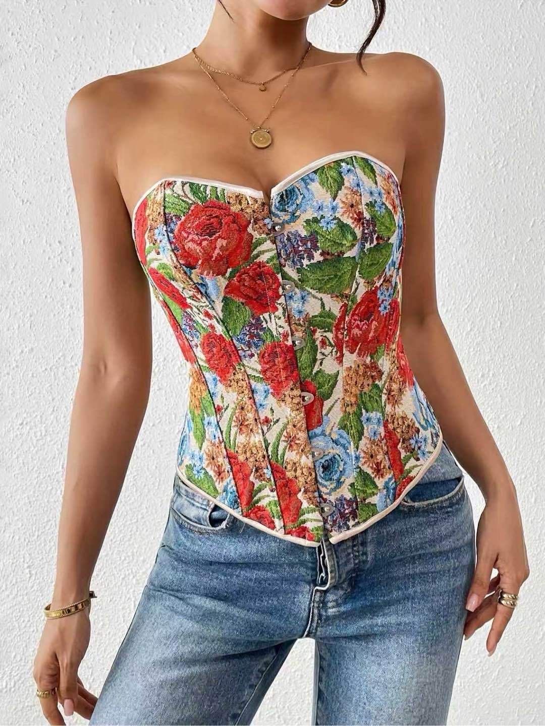 Corset-Style Sweetheart Top