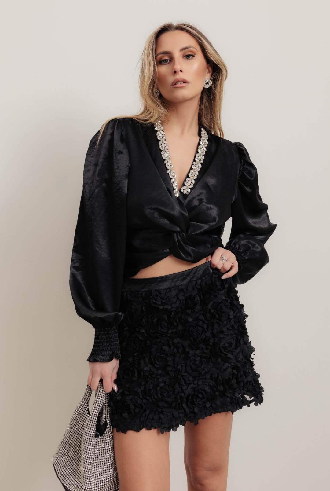 Cropped Ruched Blouse