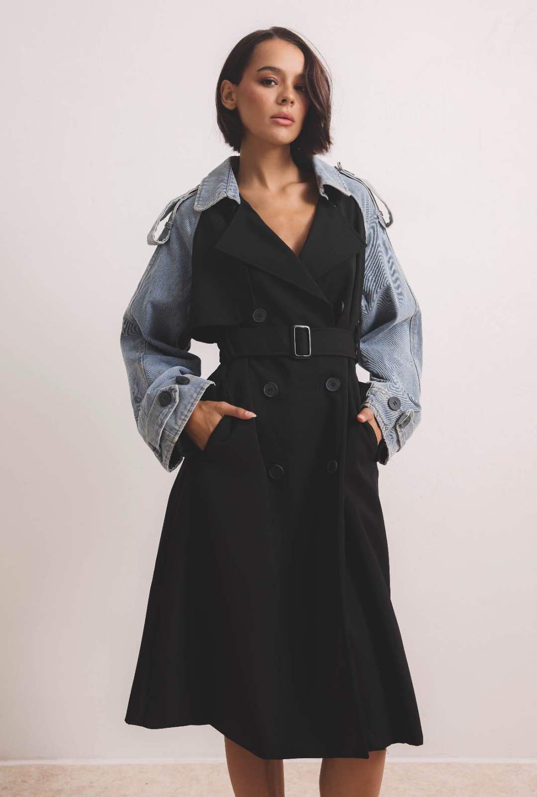 A-line Midi Coat with Collar