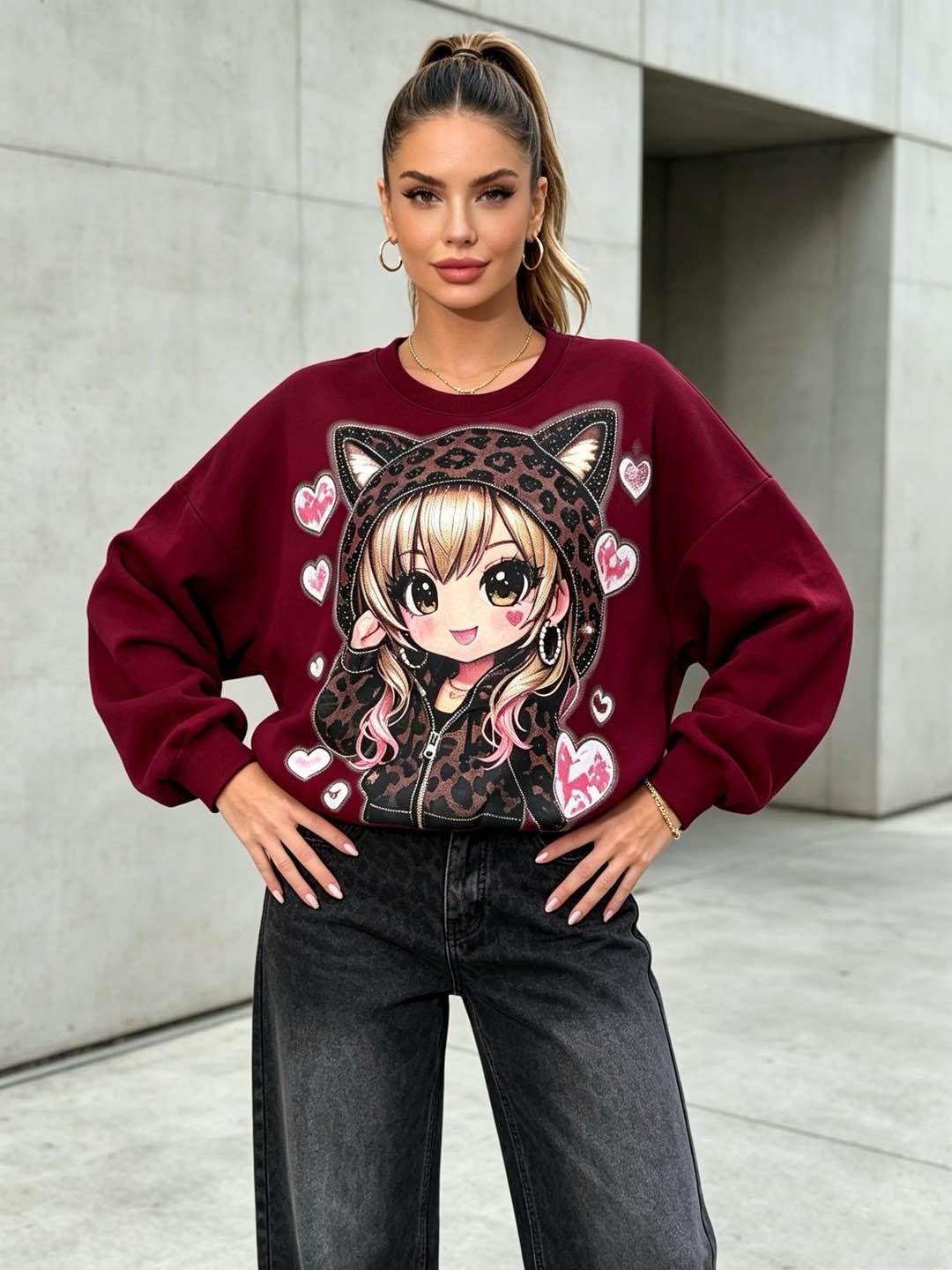 Oversized Printed Sweatshirt