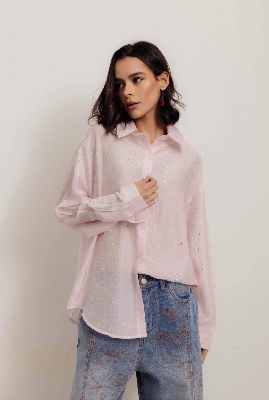 Oversized Shirt with Collar