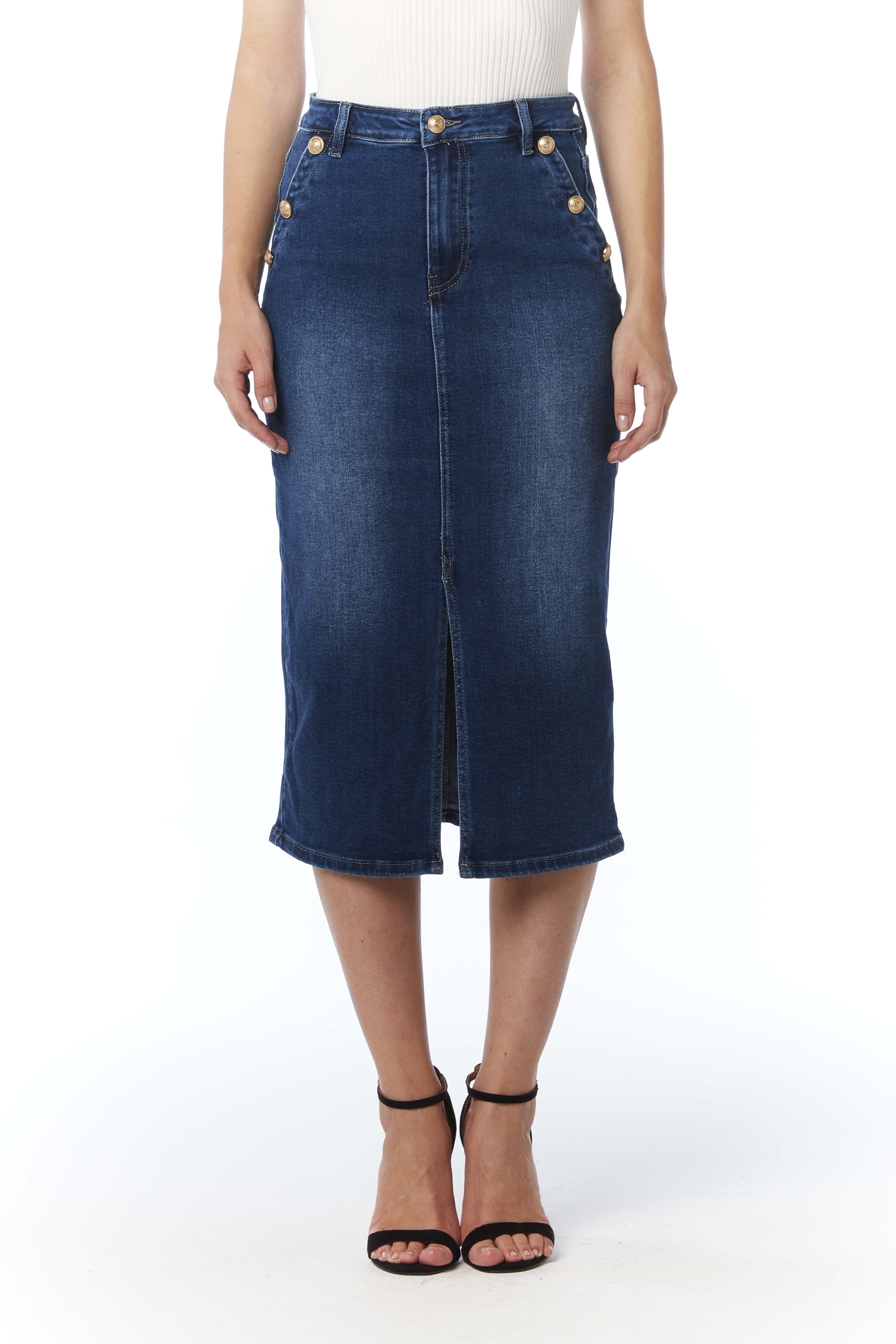 Midi Pencil Skirt with Pockets