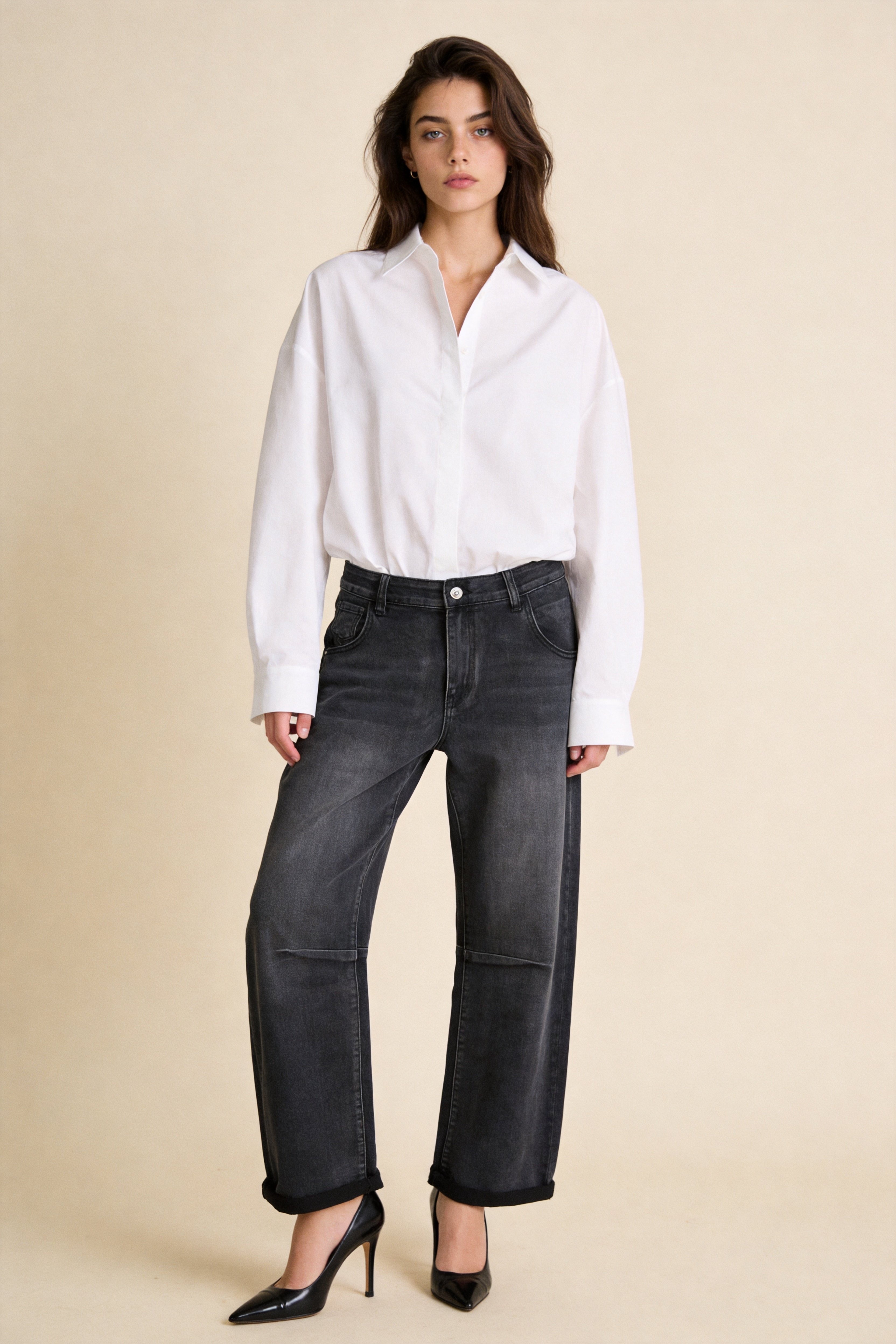 High-Waist Straight Jeans