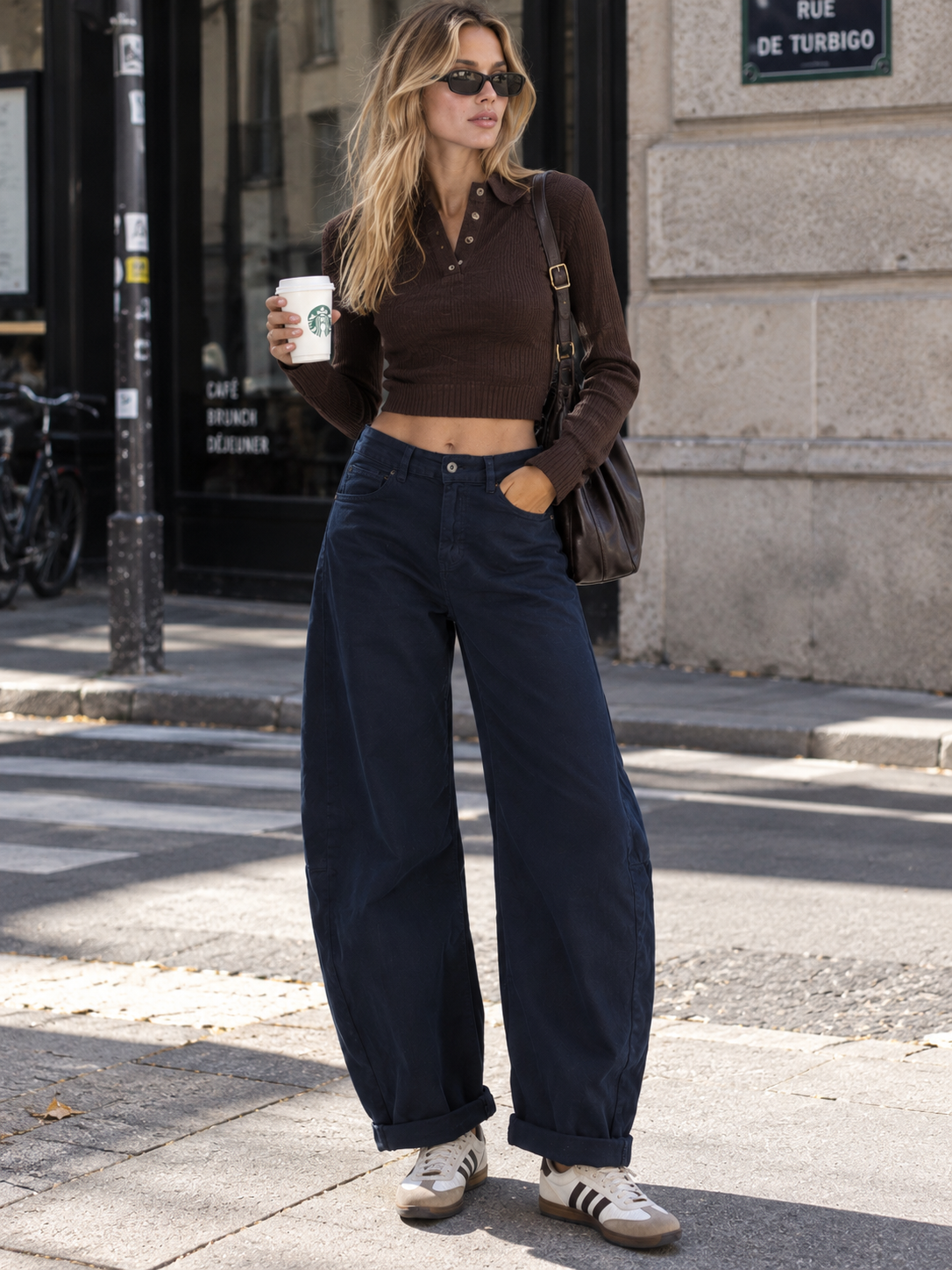 High‑Waisted Wide‑Leg Trousers