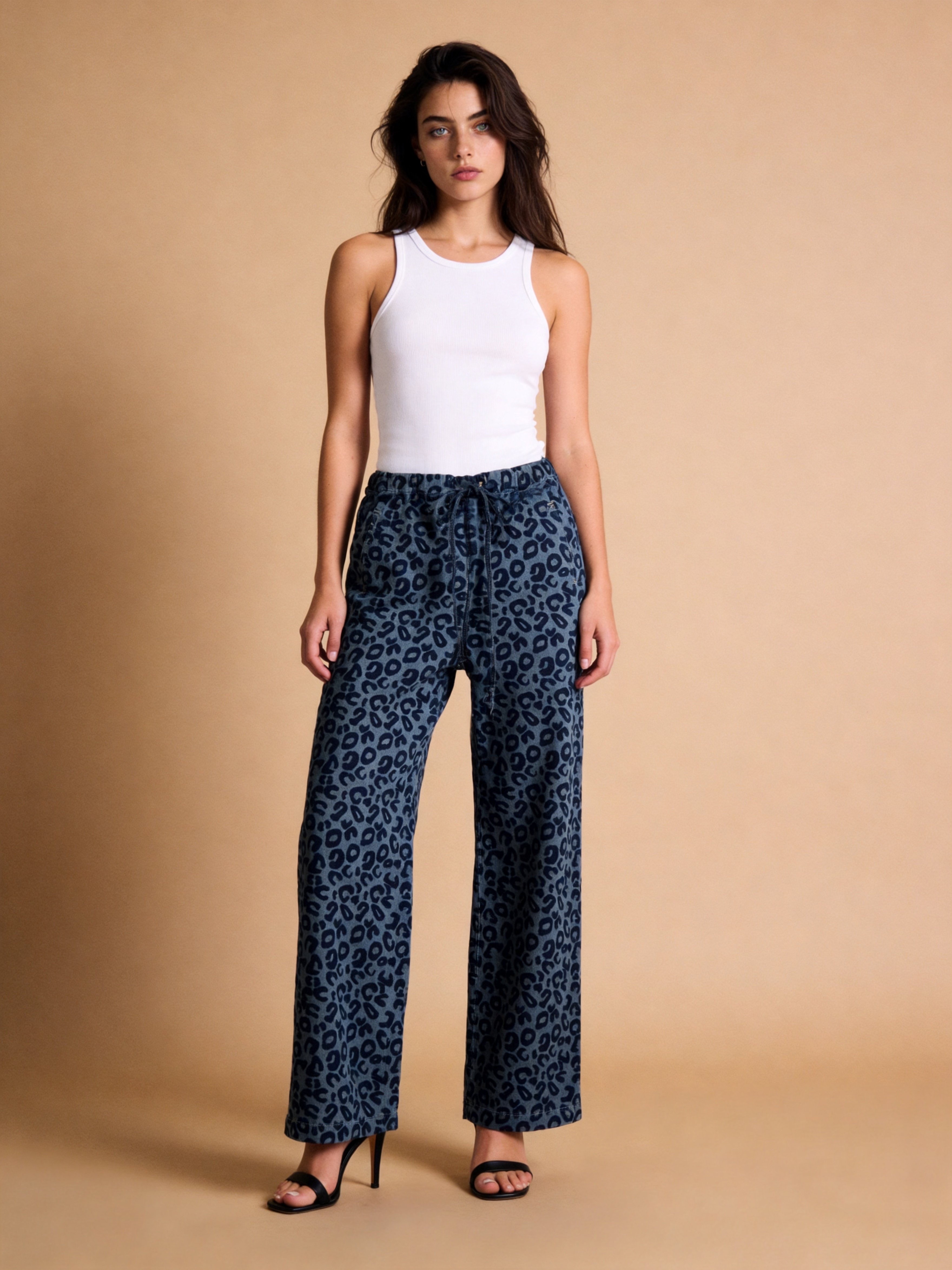 Straight Jeans with Drawcords