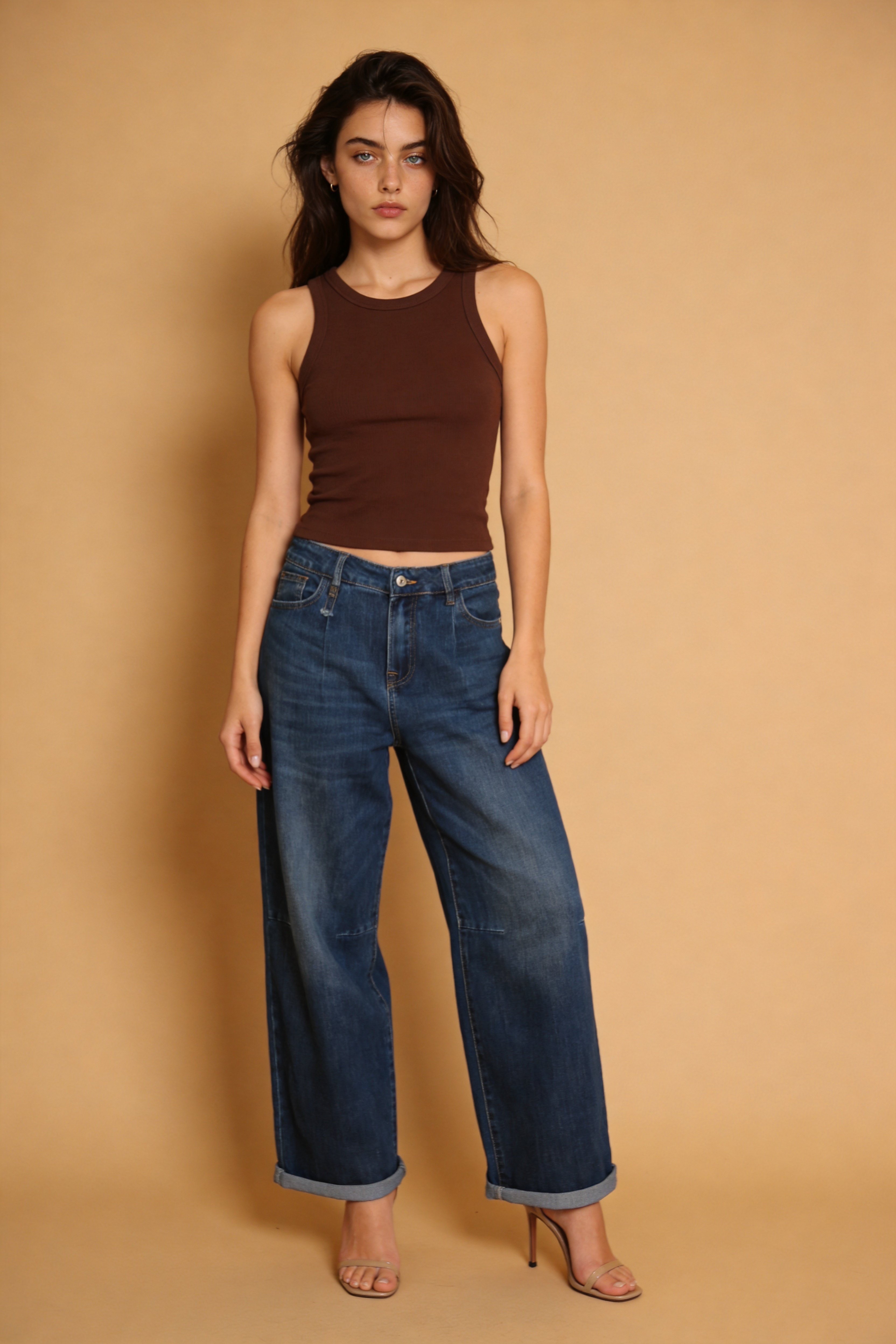 High‑Waist Wide Jeans