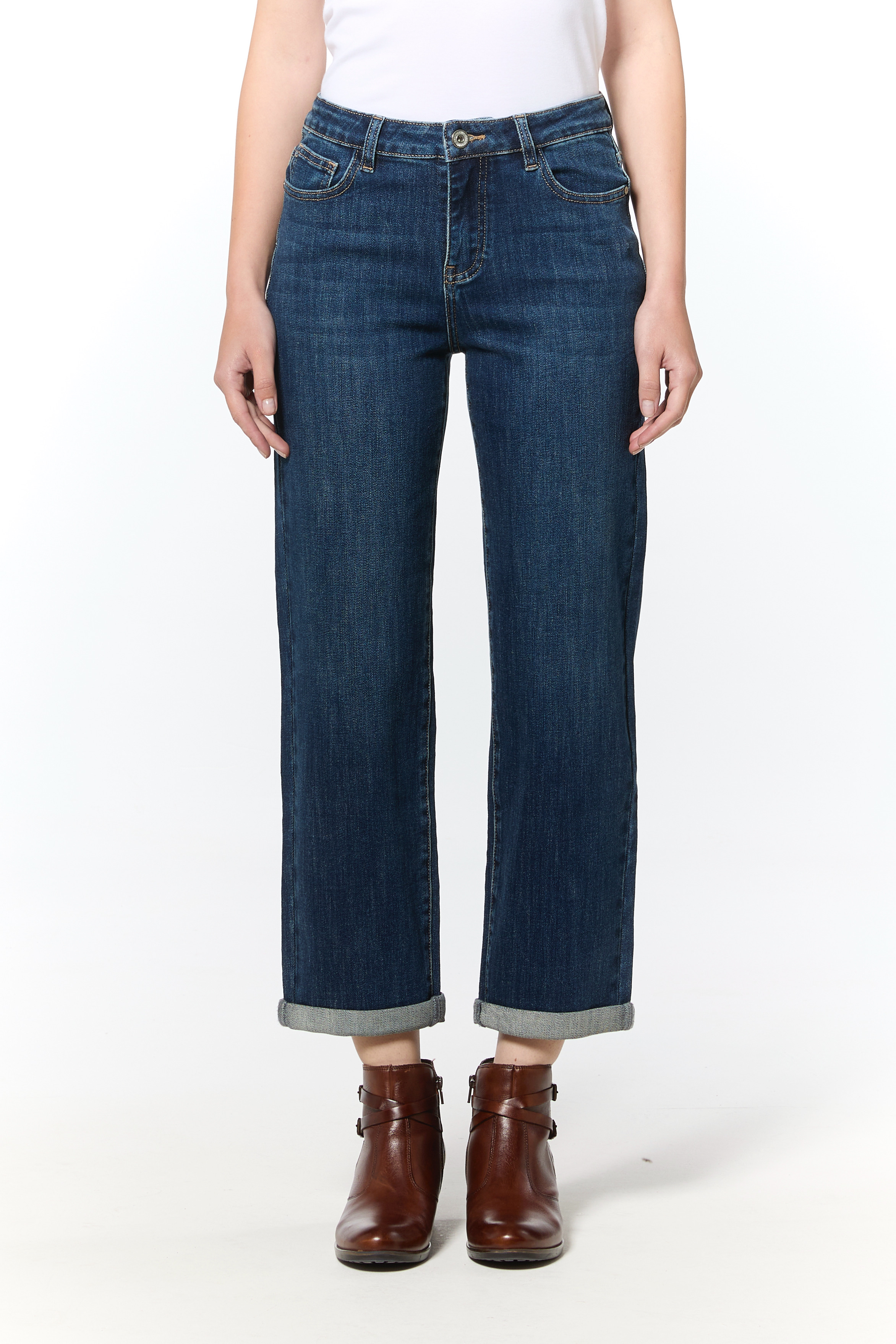 High-Waist Straight Jeans