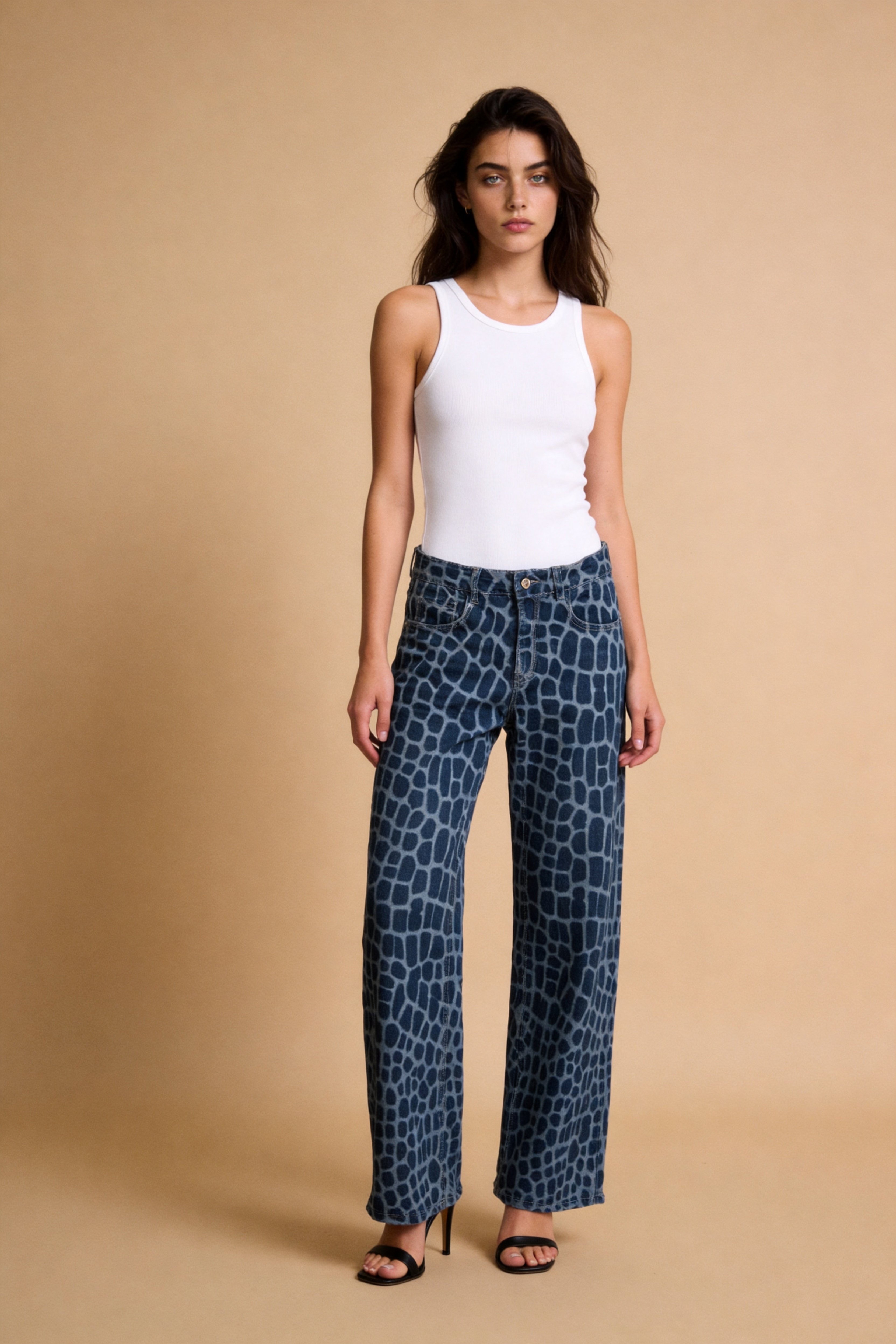 Wide Patterned Trousers