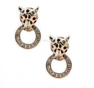 Panther Head Drop Earrings