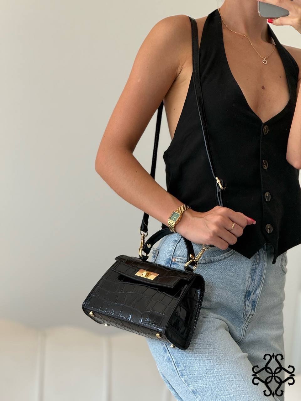 Croco Box Bag