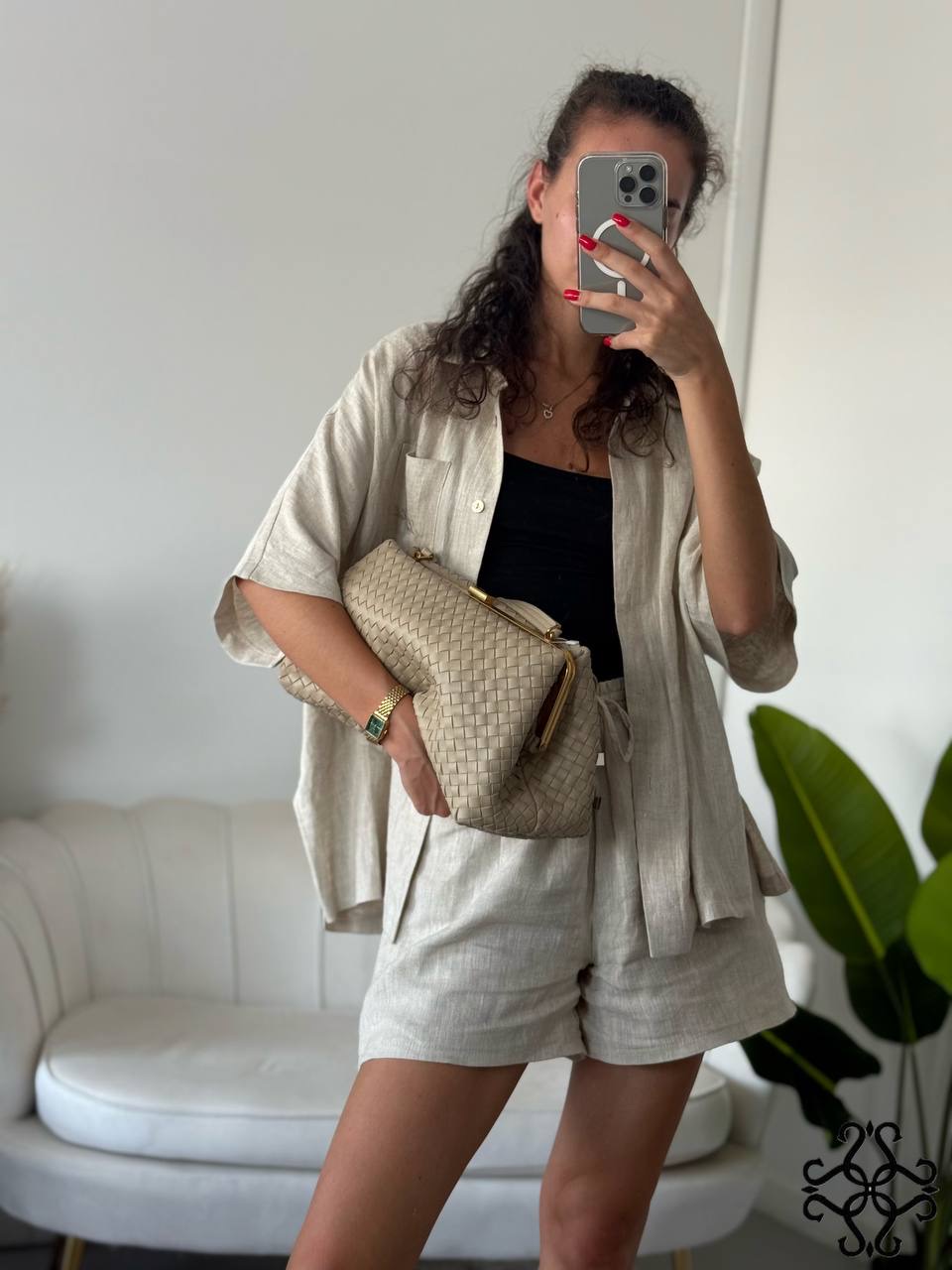 Woven Leather Shoulder Bag