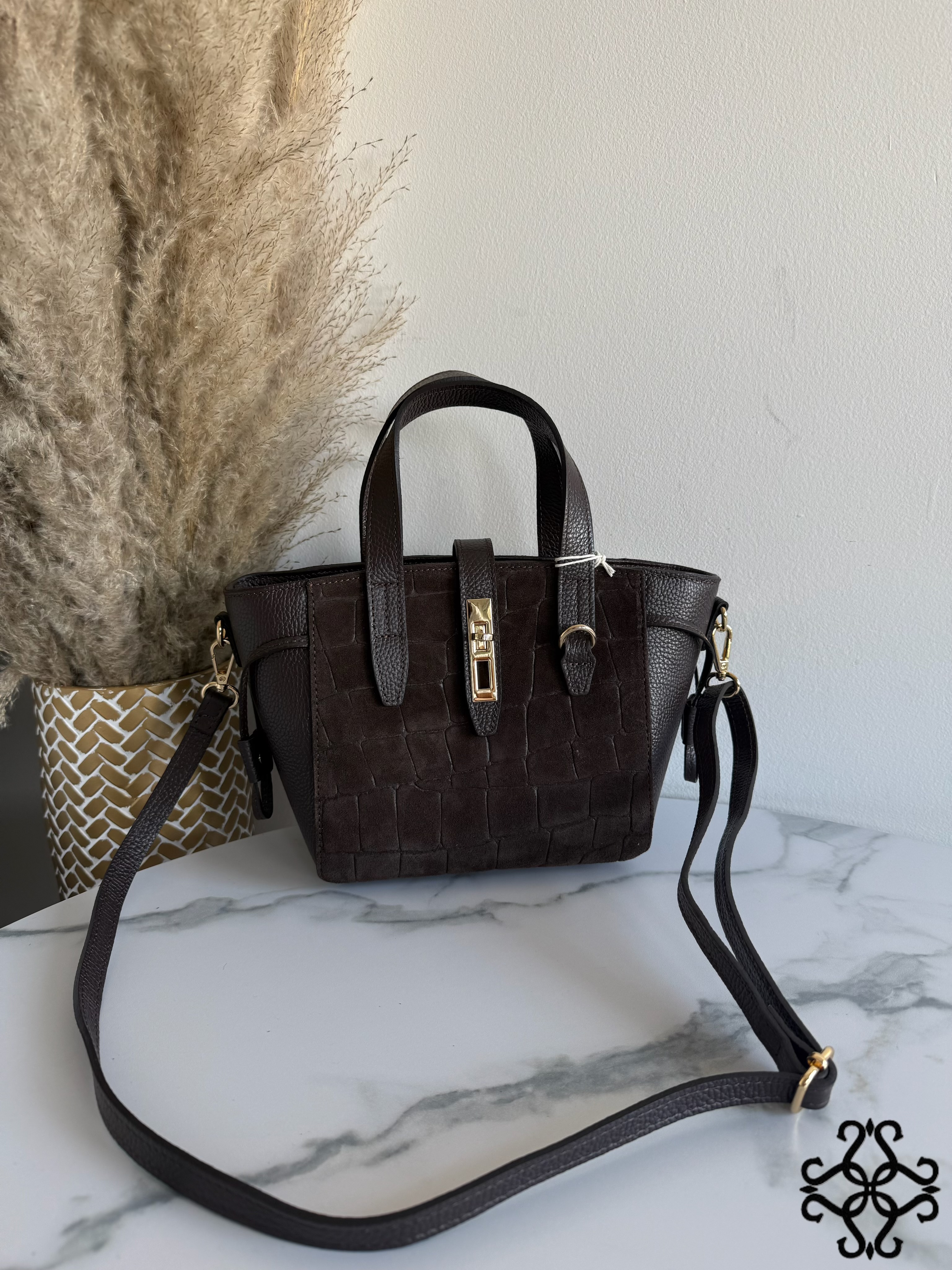 Suede Bowler Bag