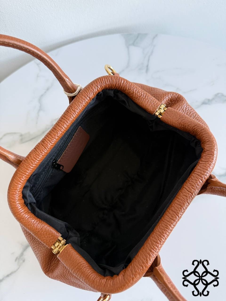 Structured Top-Handle Box Bag with Strap