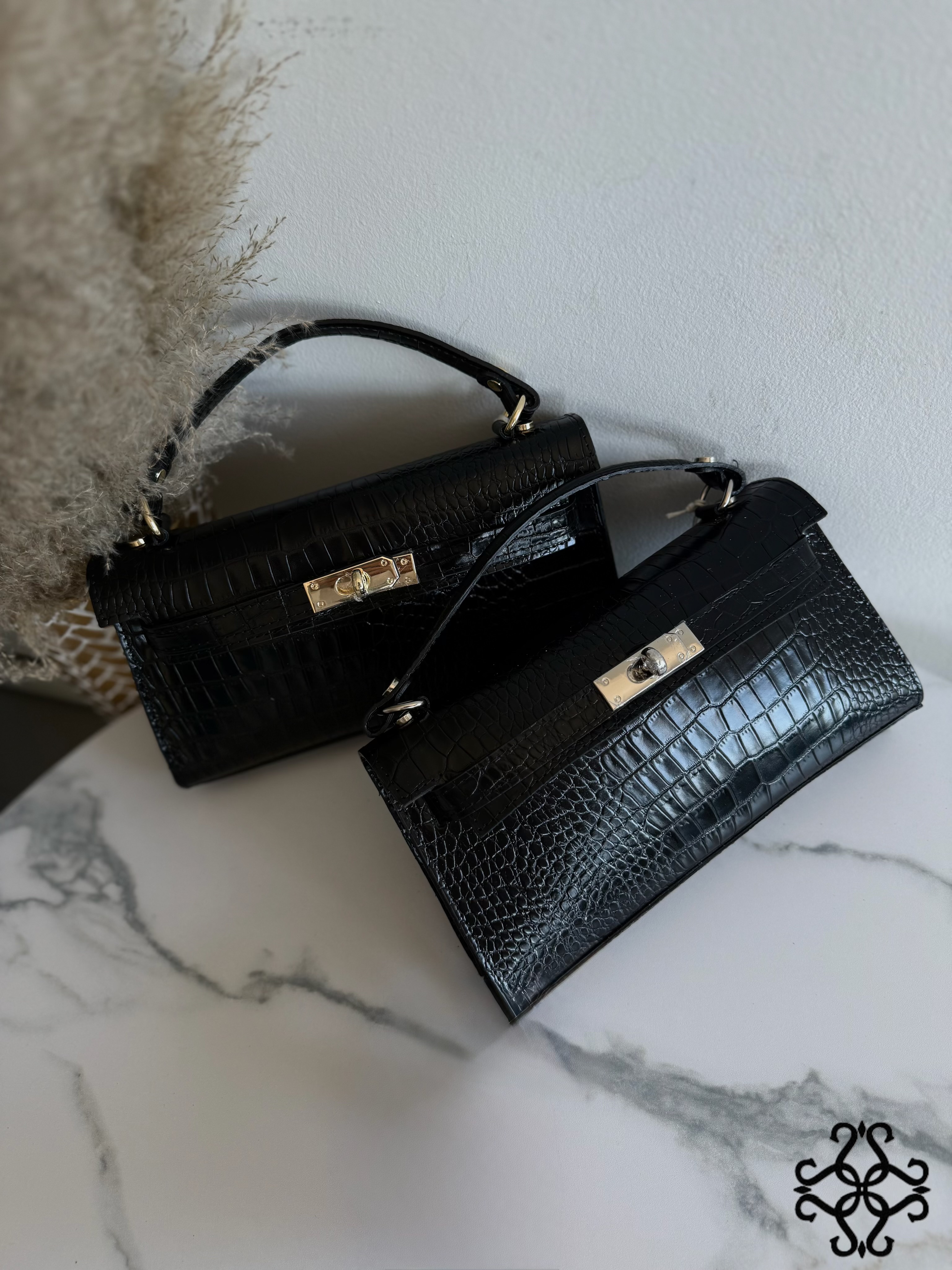 Embossed Leather Handbag