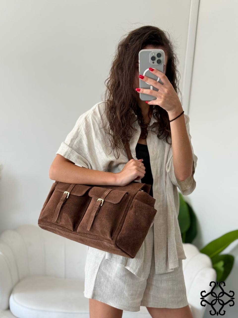 Suede Shopper Bag