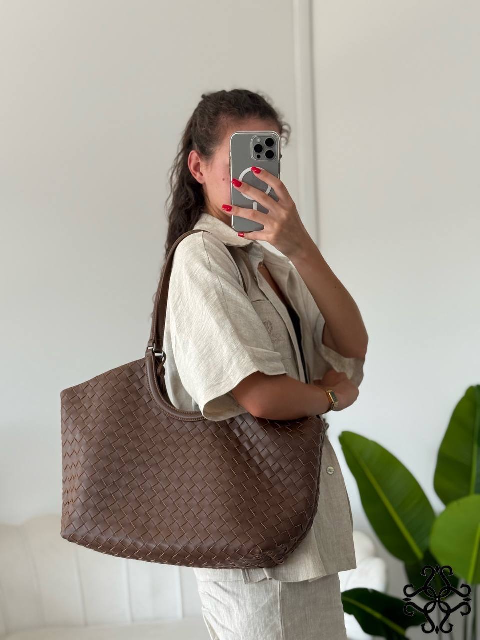 Woven Leather Shopper