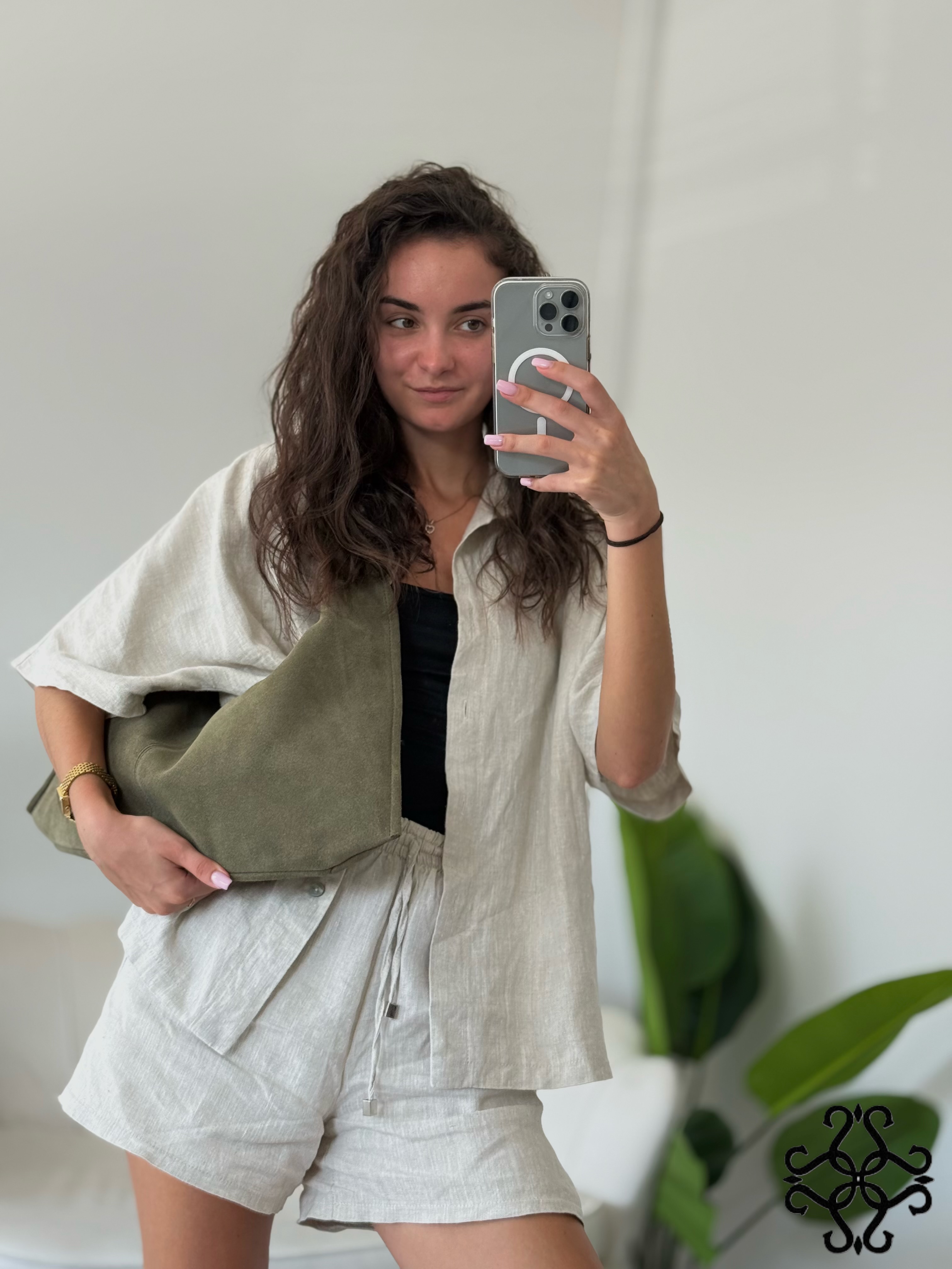 Suede-Effect Hobo Bag