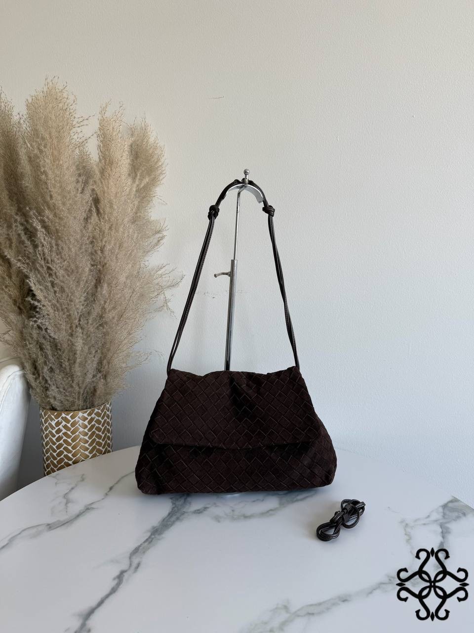 Woven Flap Shoulder Bag