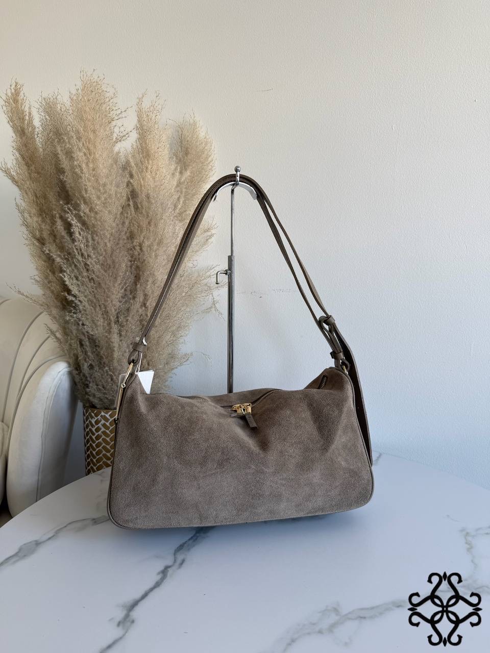 Suede Baguette Bag
