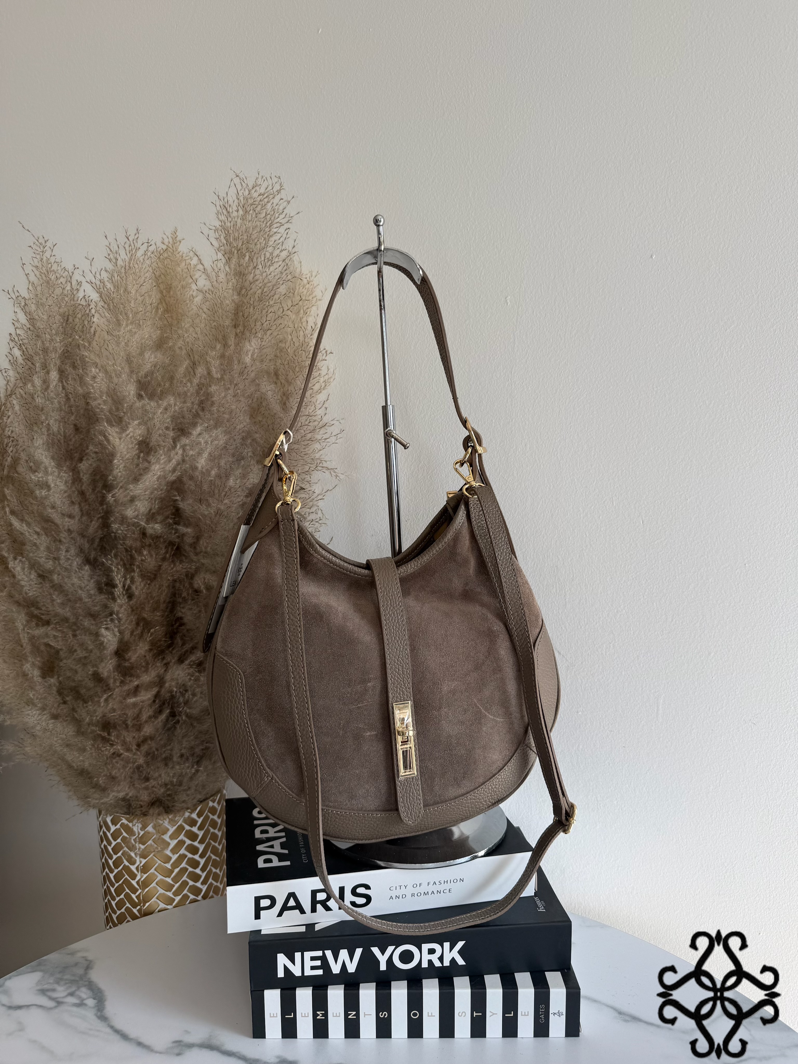 Suede Hobo Bag
