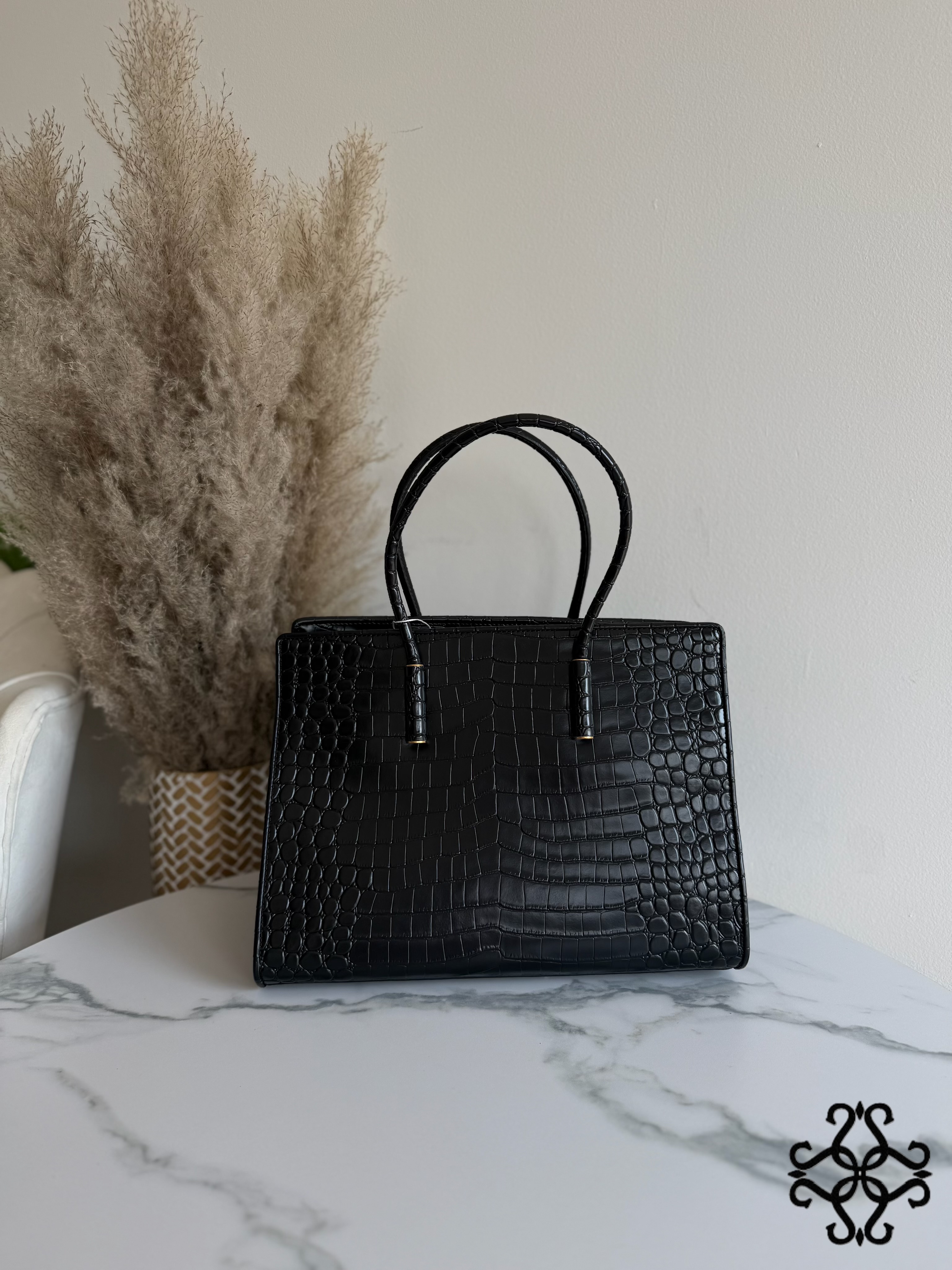 Croco Leather Shopper Tote