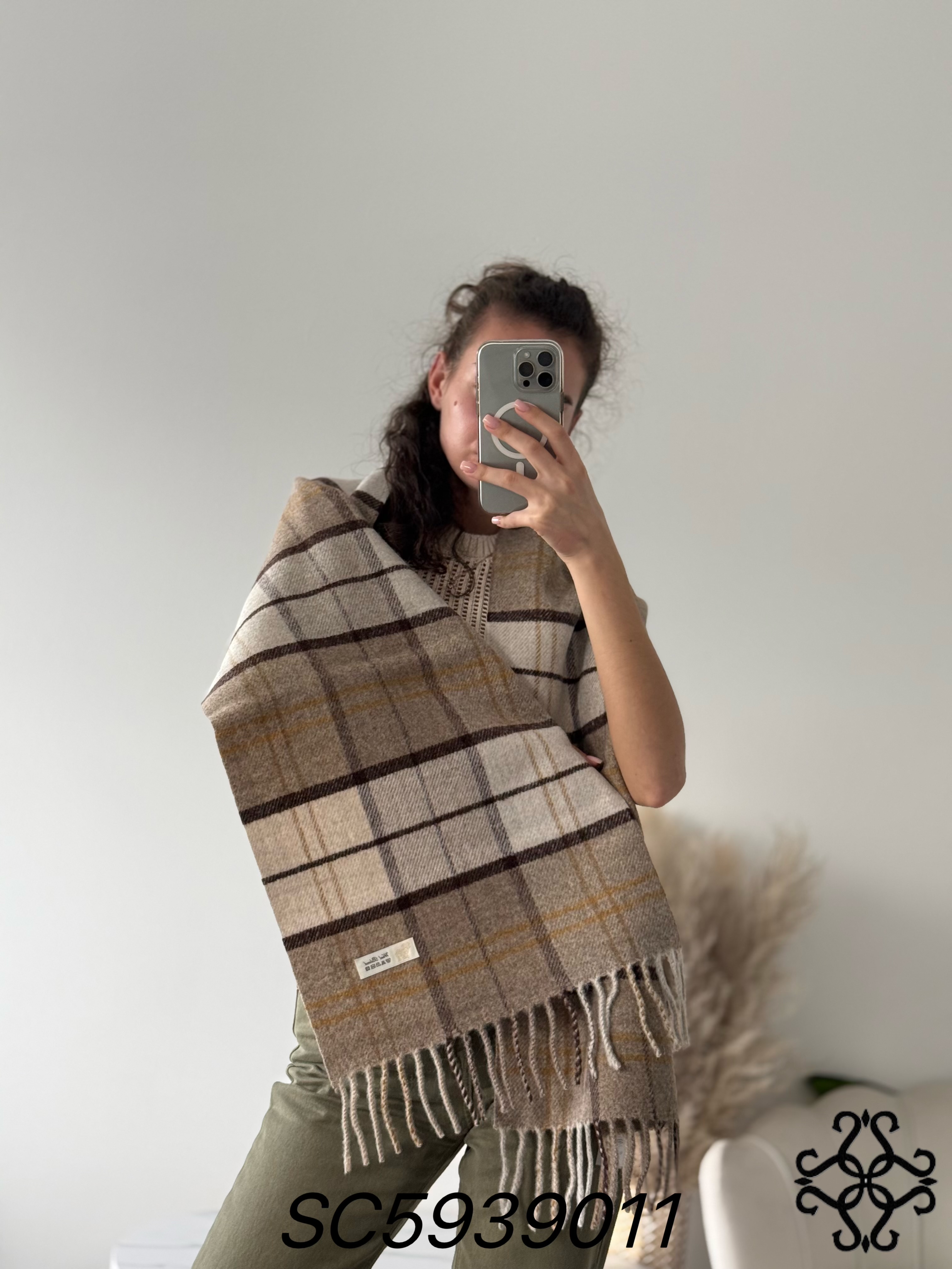 Large-Check Scarf