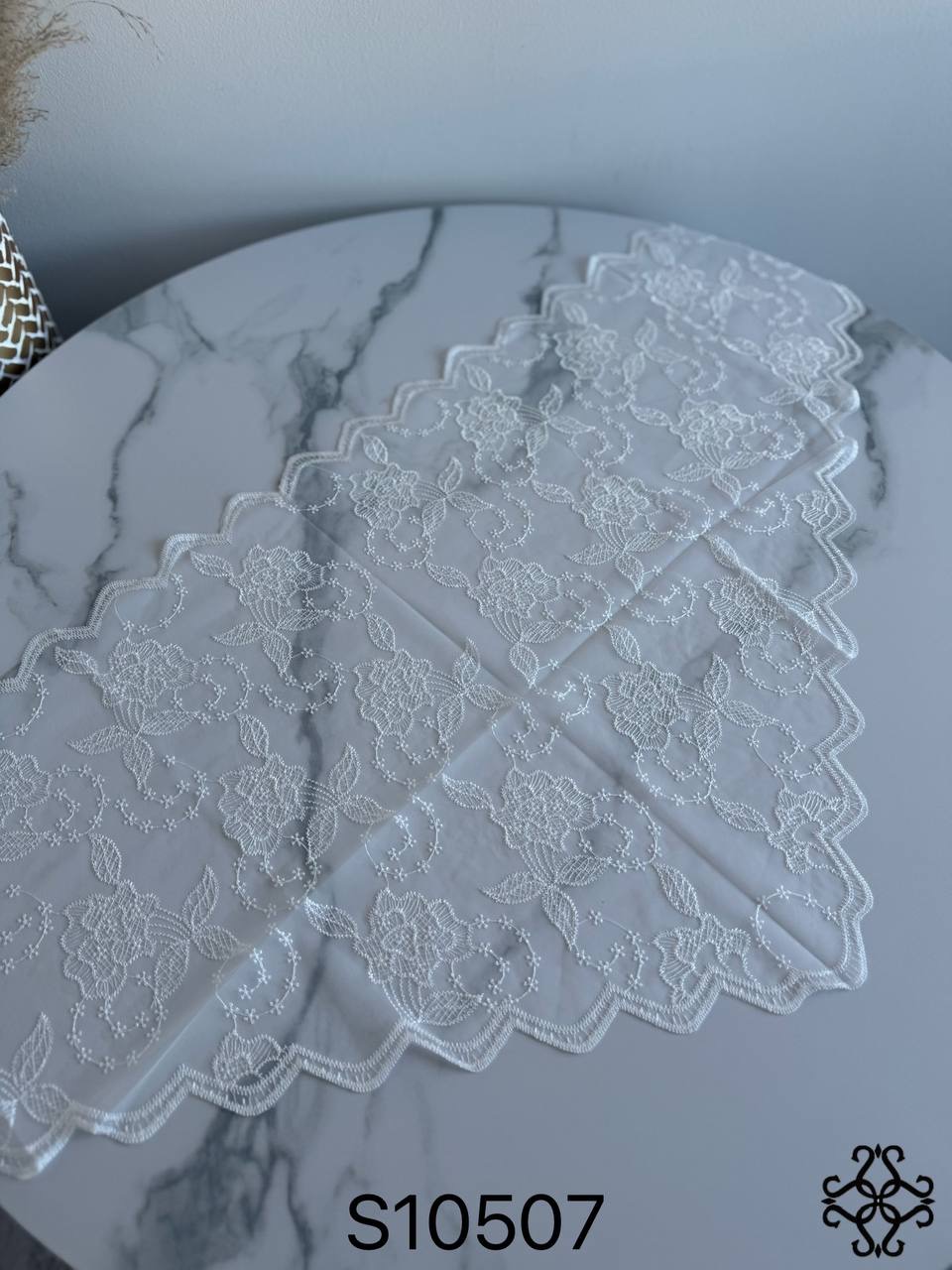 Lace Shawl with Embroidered Detail
