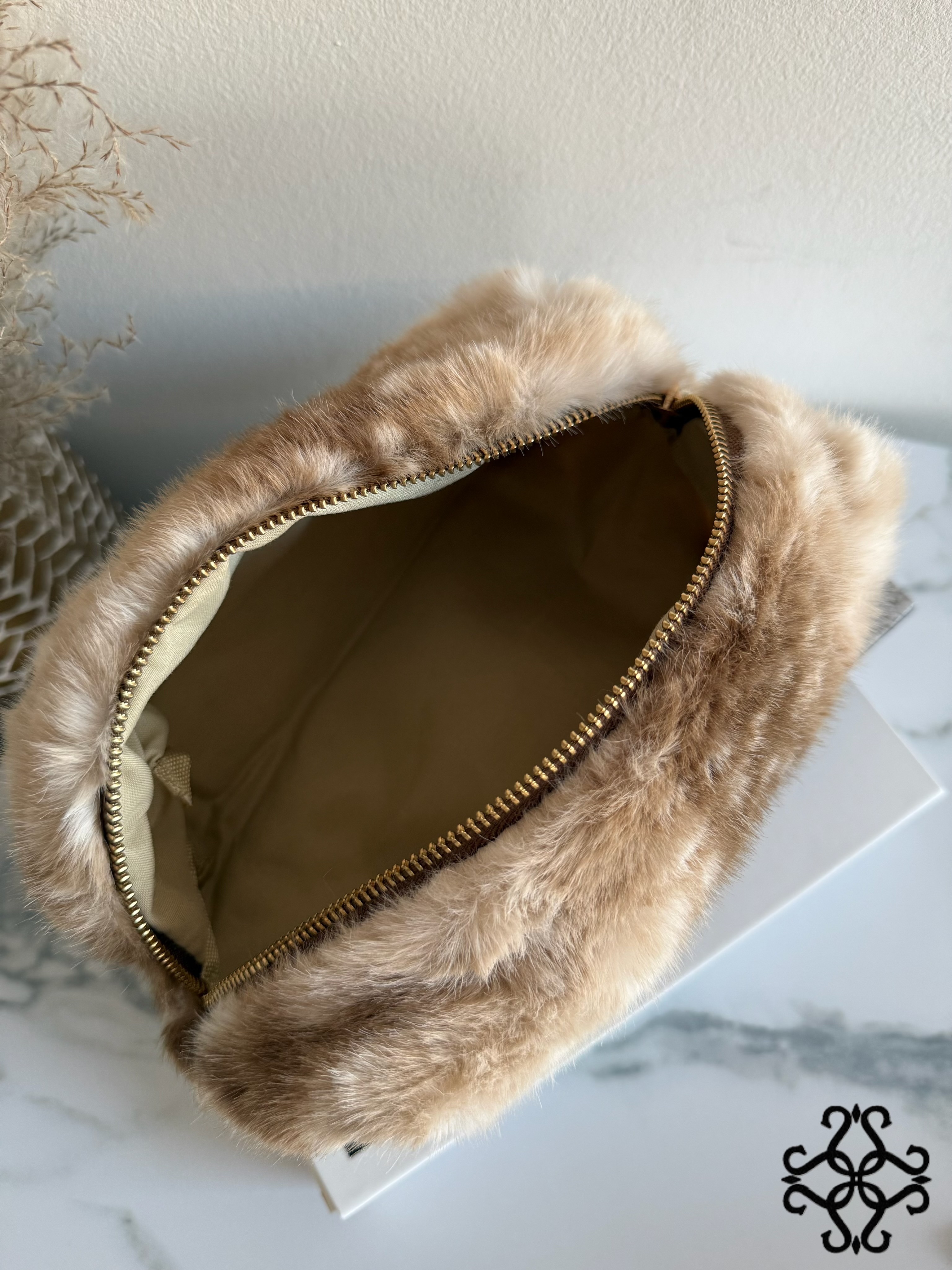 Faux-Fur Cosmetic Pouch