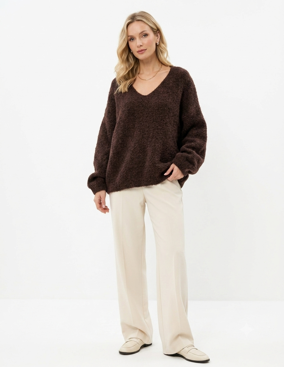 Oversized V‑Neck Sweater