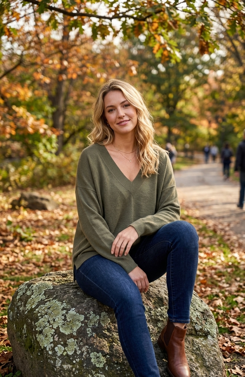 Relaxed V-Neck Sweater