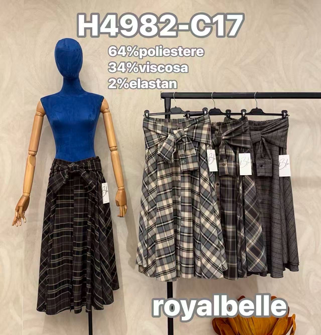 Midi Flared Skirt in Check