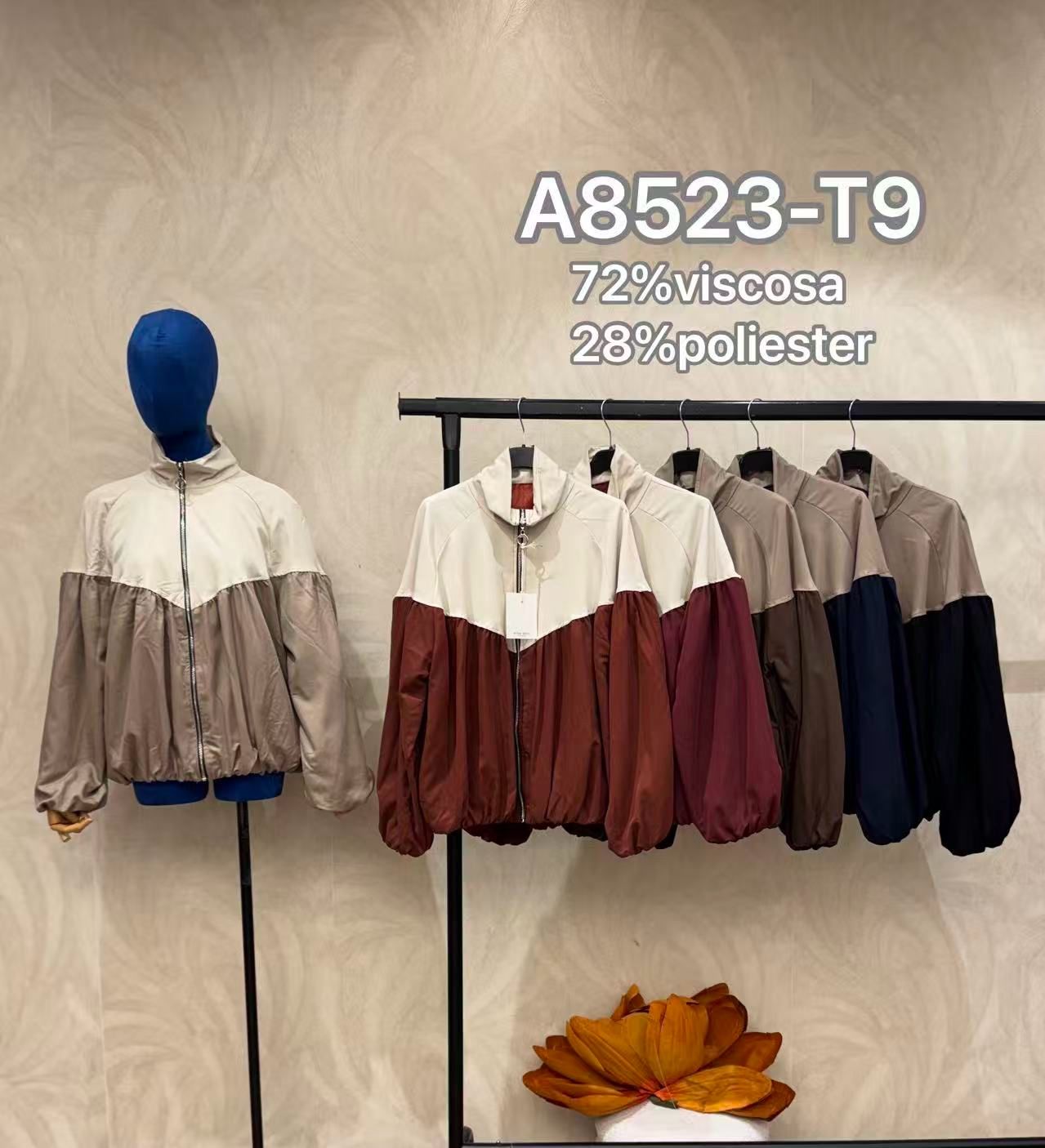 Bomber Jacket with Stand Collar
