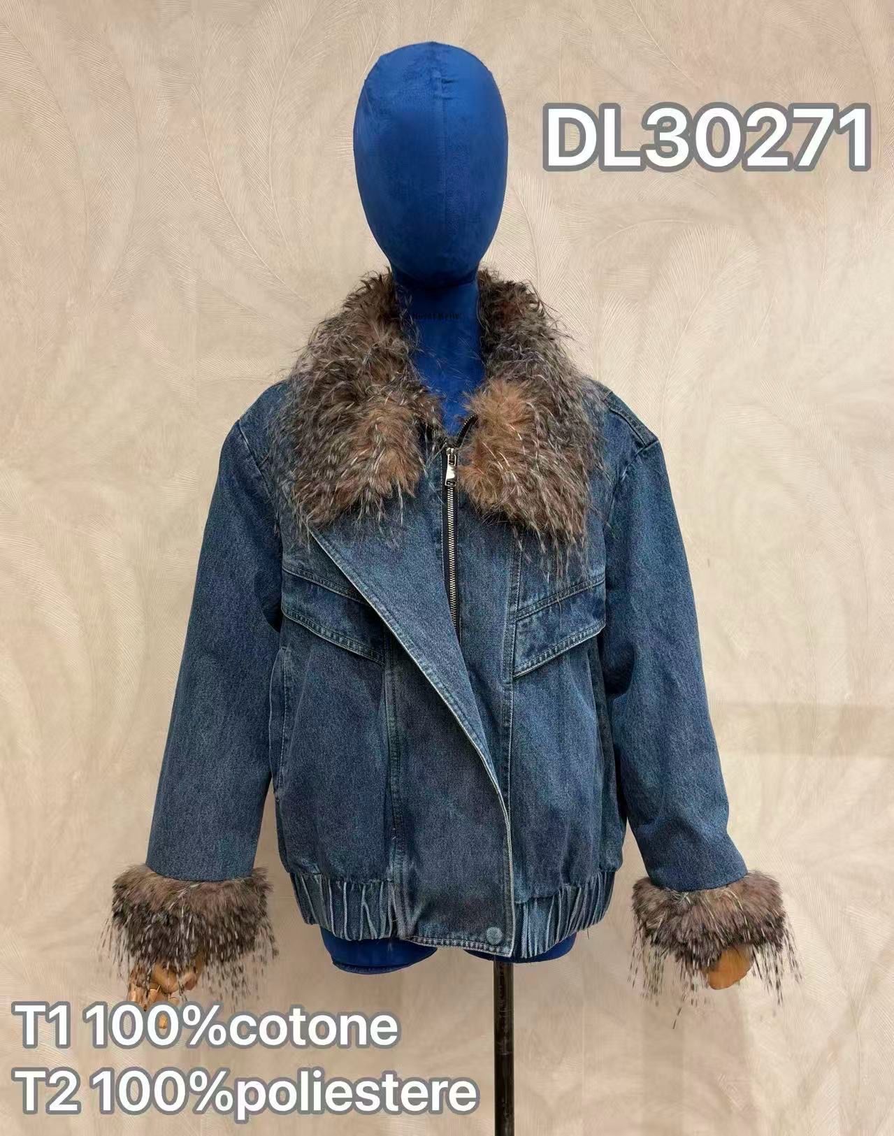 Denim Jacket with Faux-Fur Collar