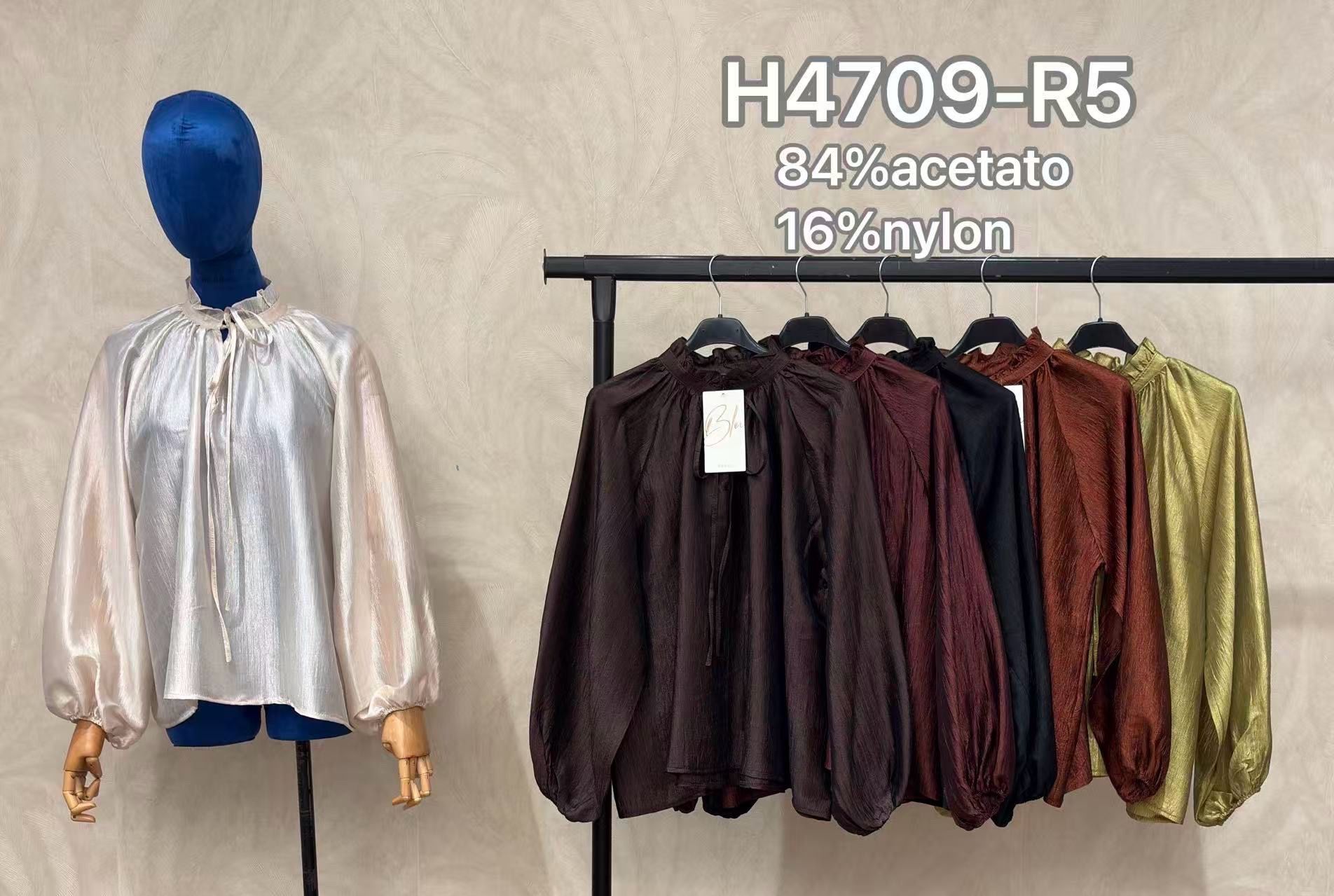Relaxed Stand-Collar Blouse