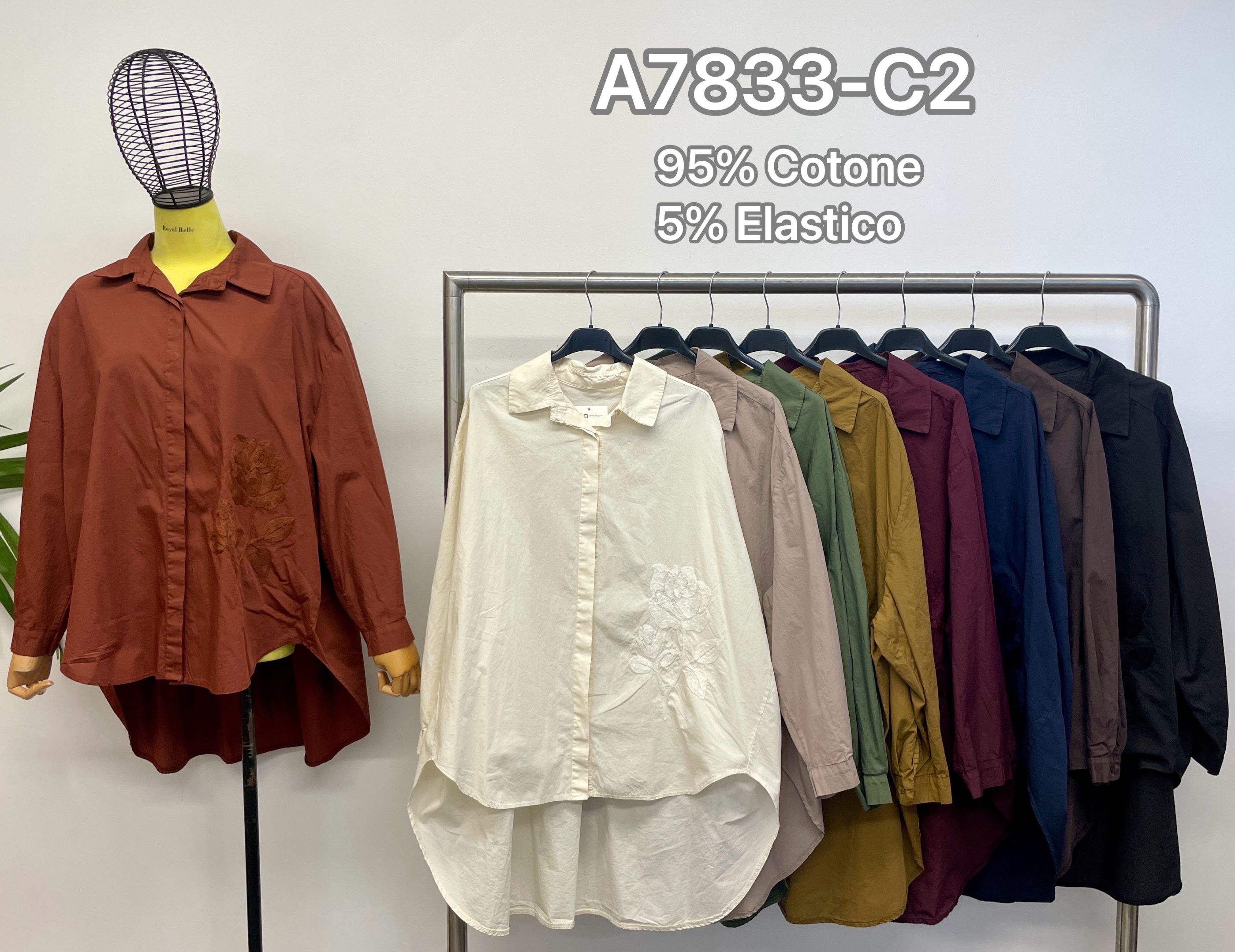 Oversize Tunic Shirt with Collar