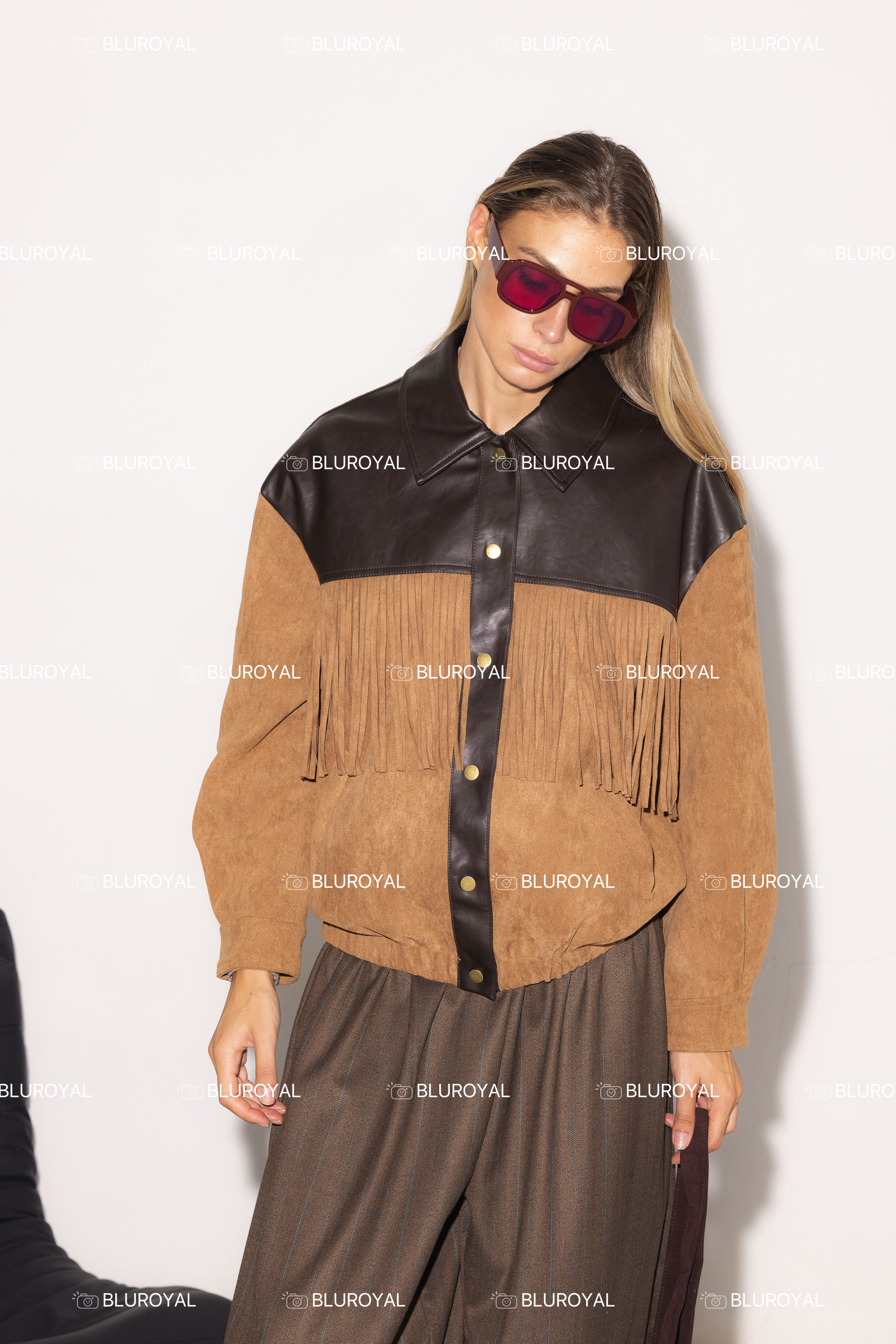 Straight‑Cut Jacket with Fringe