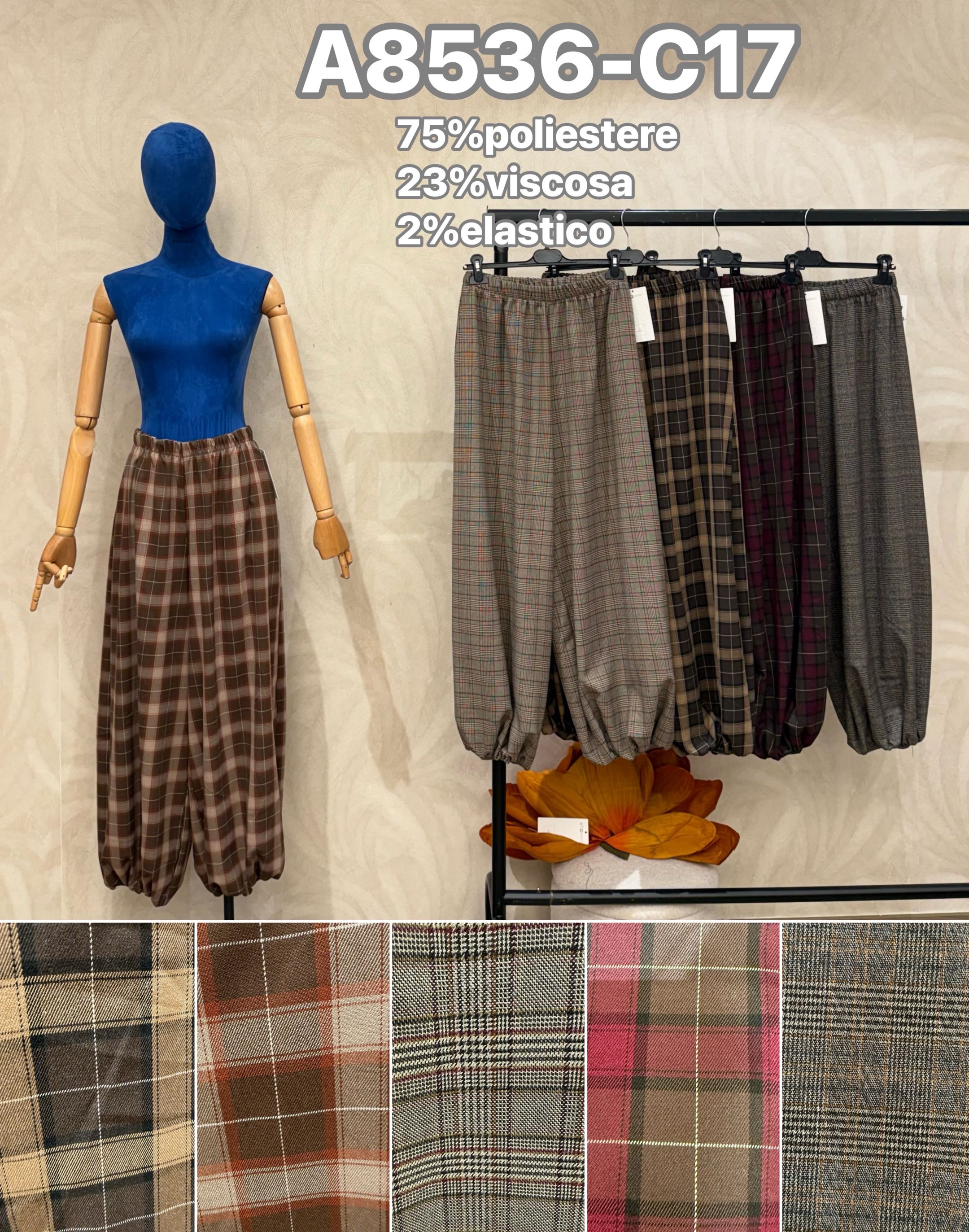 Checked Balloon Trousers
