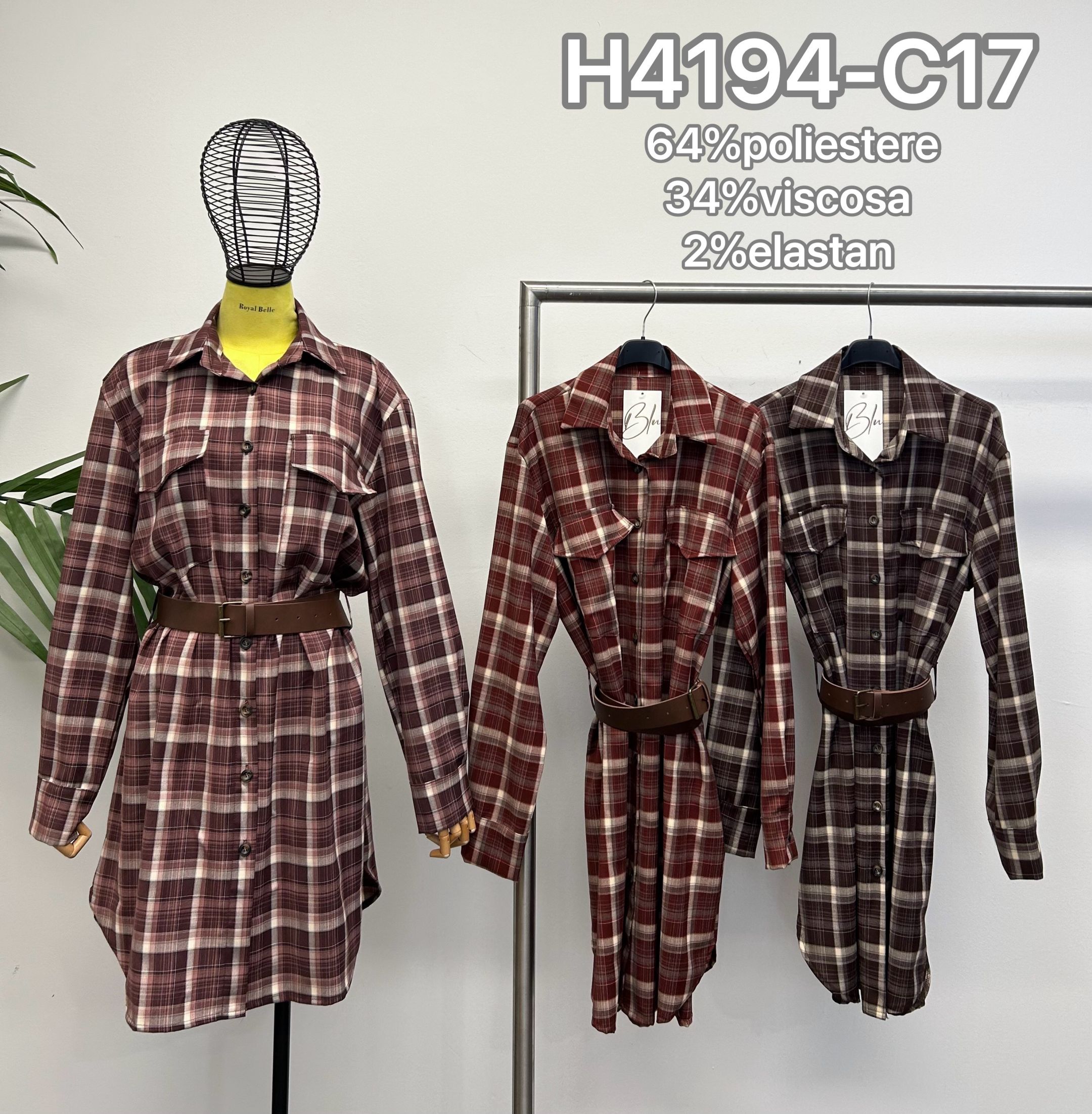 Checked Shirt Mini Dress