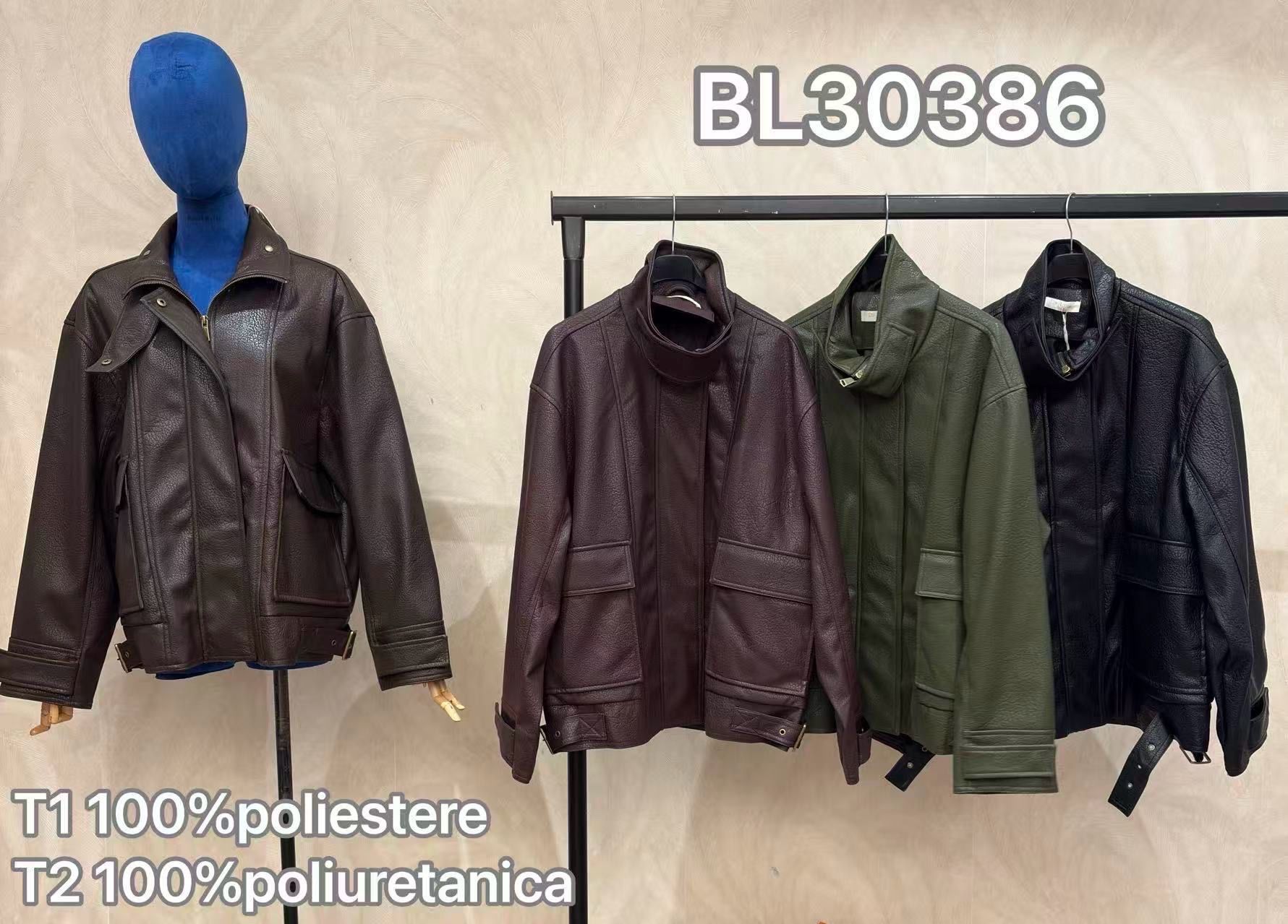 Faux Leather Jacket with Flap Pockets
