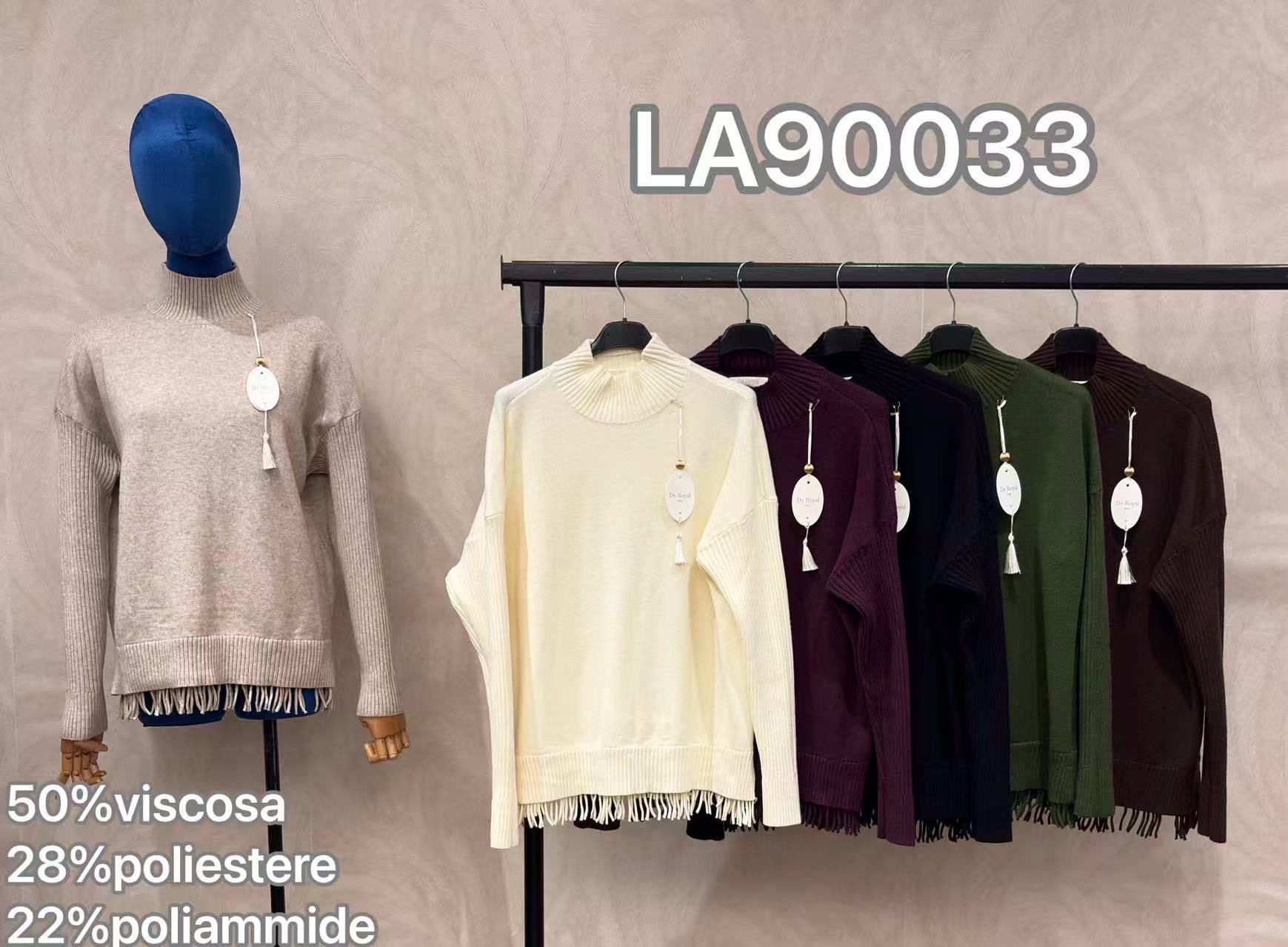 Turtleneck Sweater with Fringe