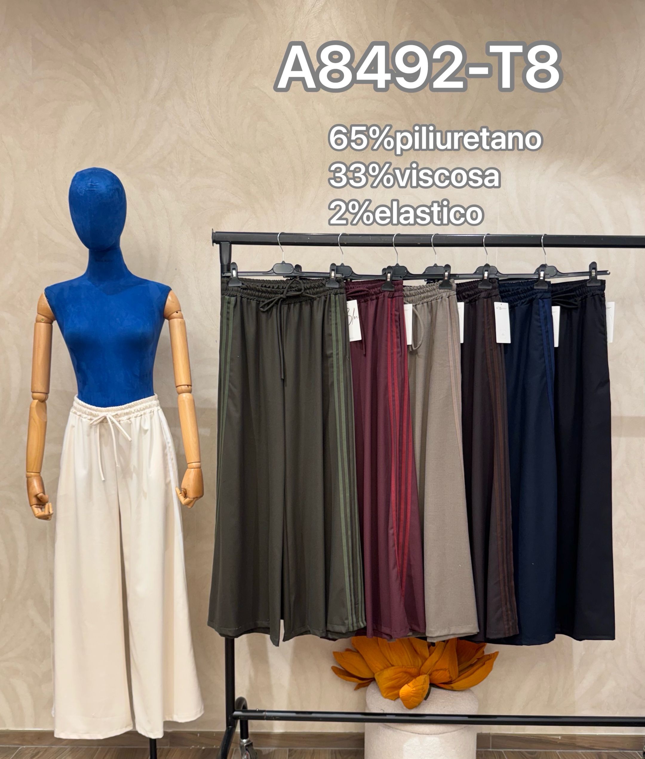 Wide-Leg Trousers with Side Stripes