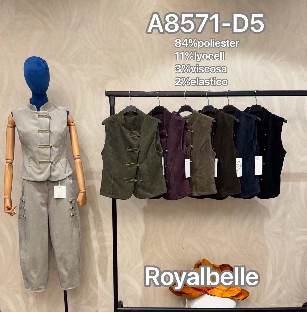 Fitted Vest with Stand Collar