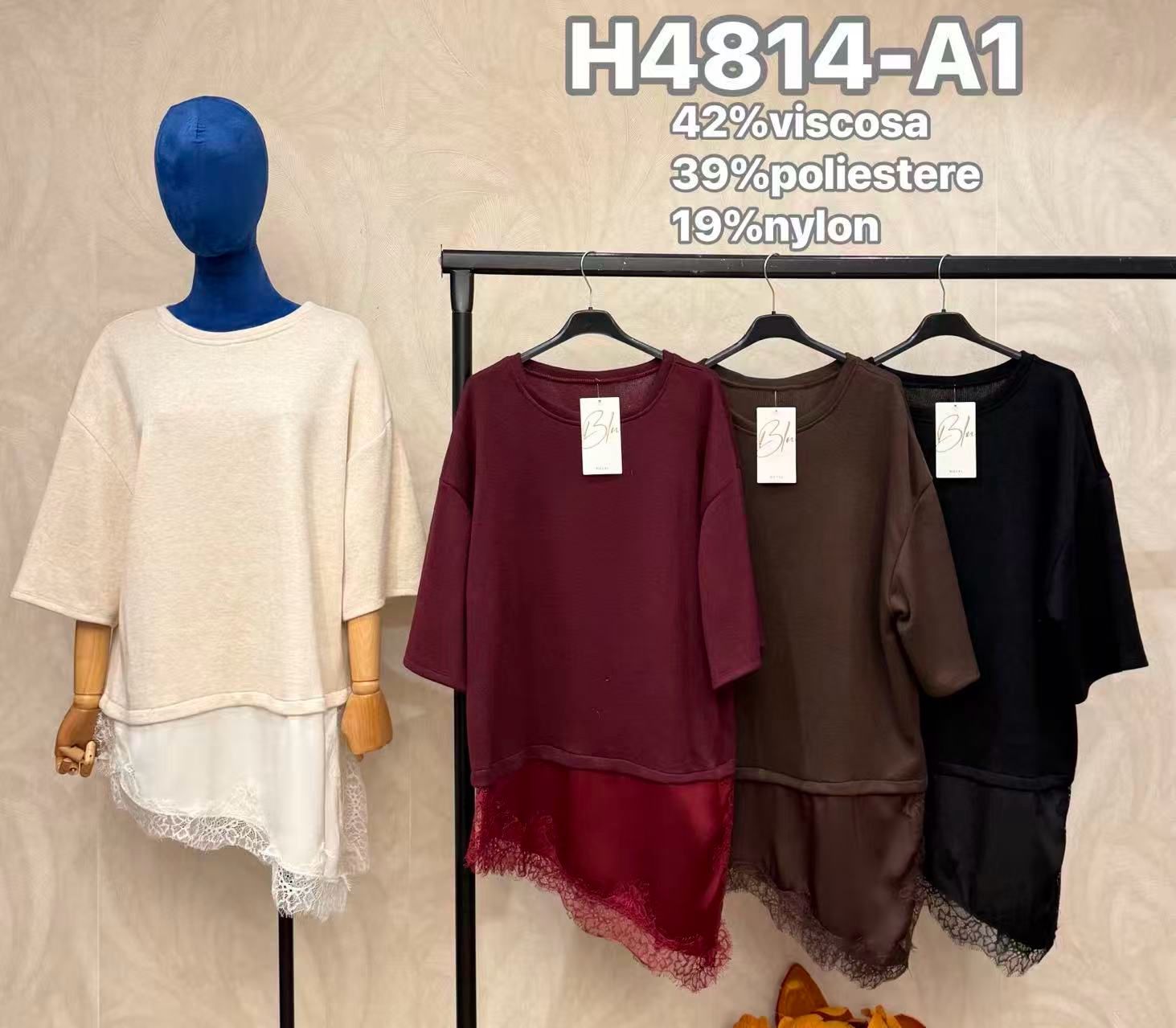 Relaxed Lace-Trim Top