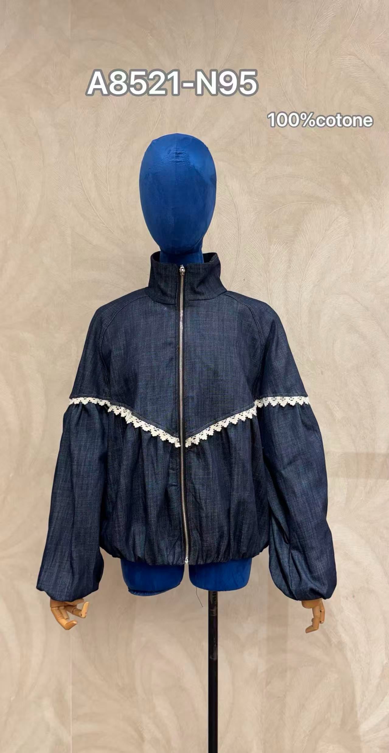 Lace-Trim Bomber Jacket