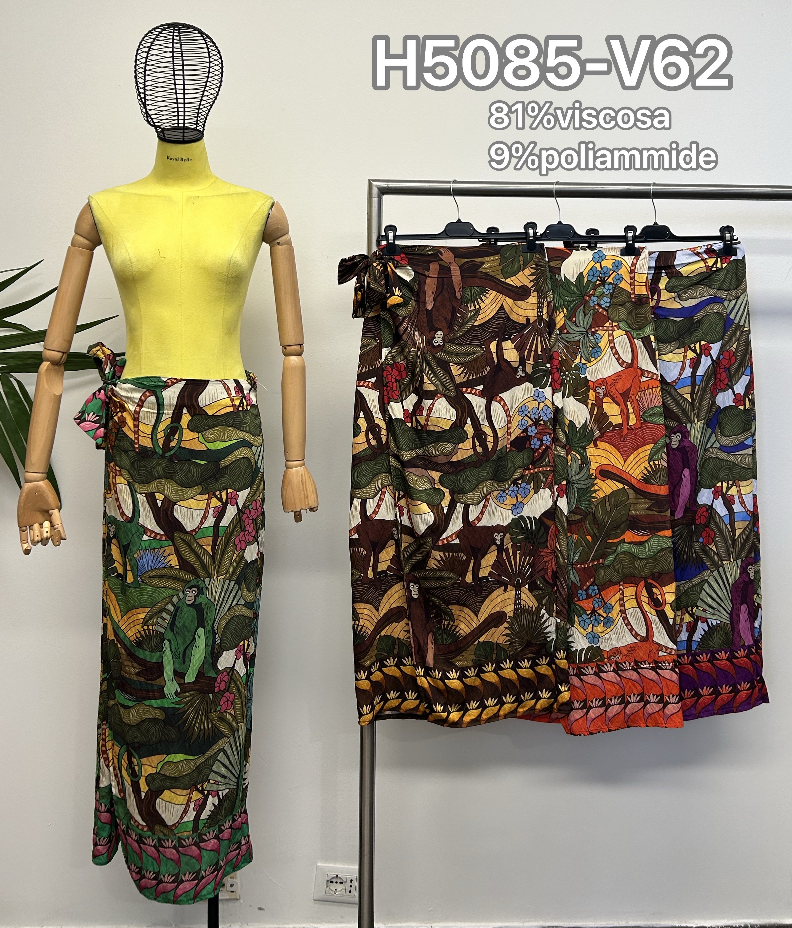 Tie-Waist Maxi Pareo Skirt