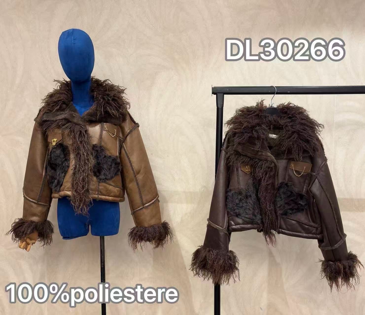 Straight Jacket with Fur Collar