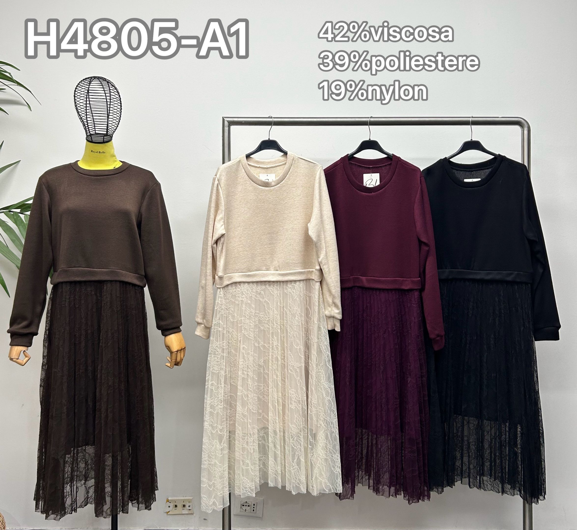 Lace-Hem Midi Dress