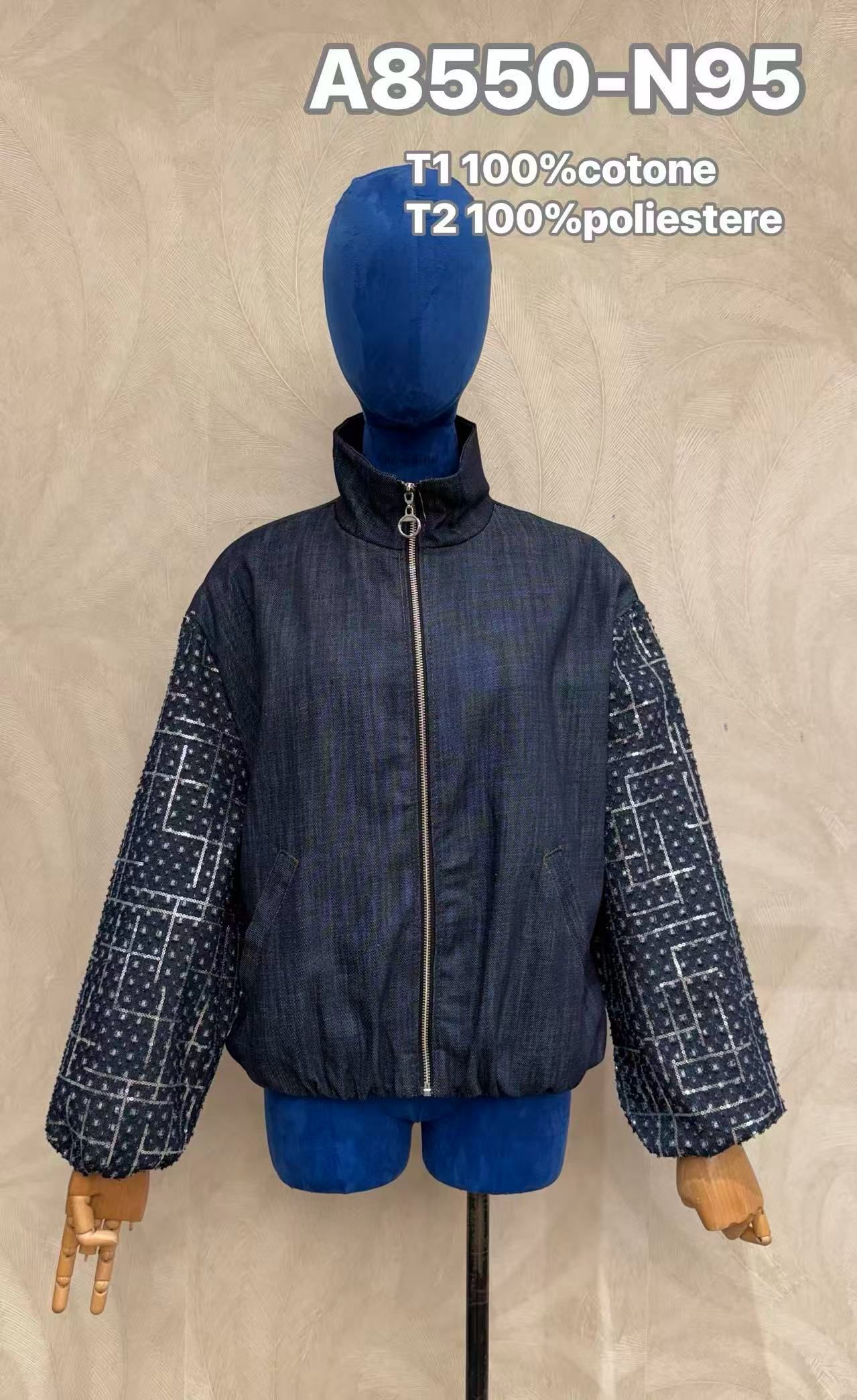 Bomber Jacket with Stand Collar