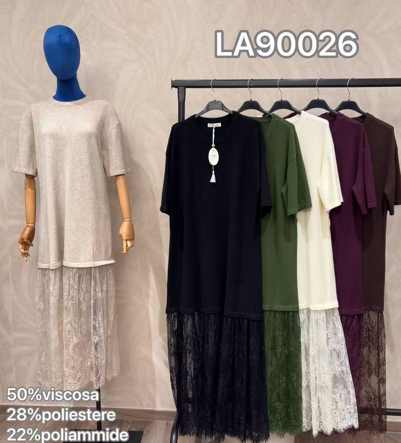 Loose Maxi Dress with Lace